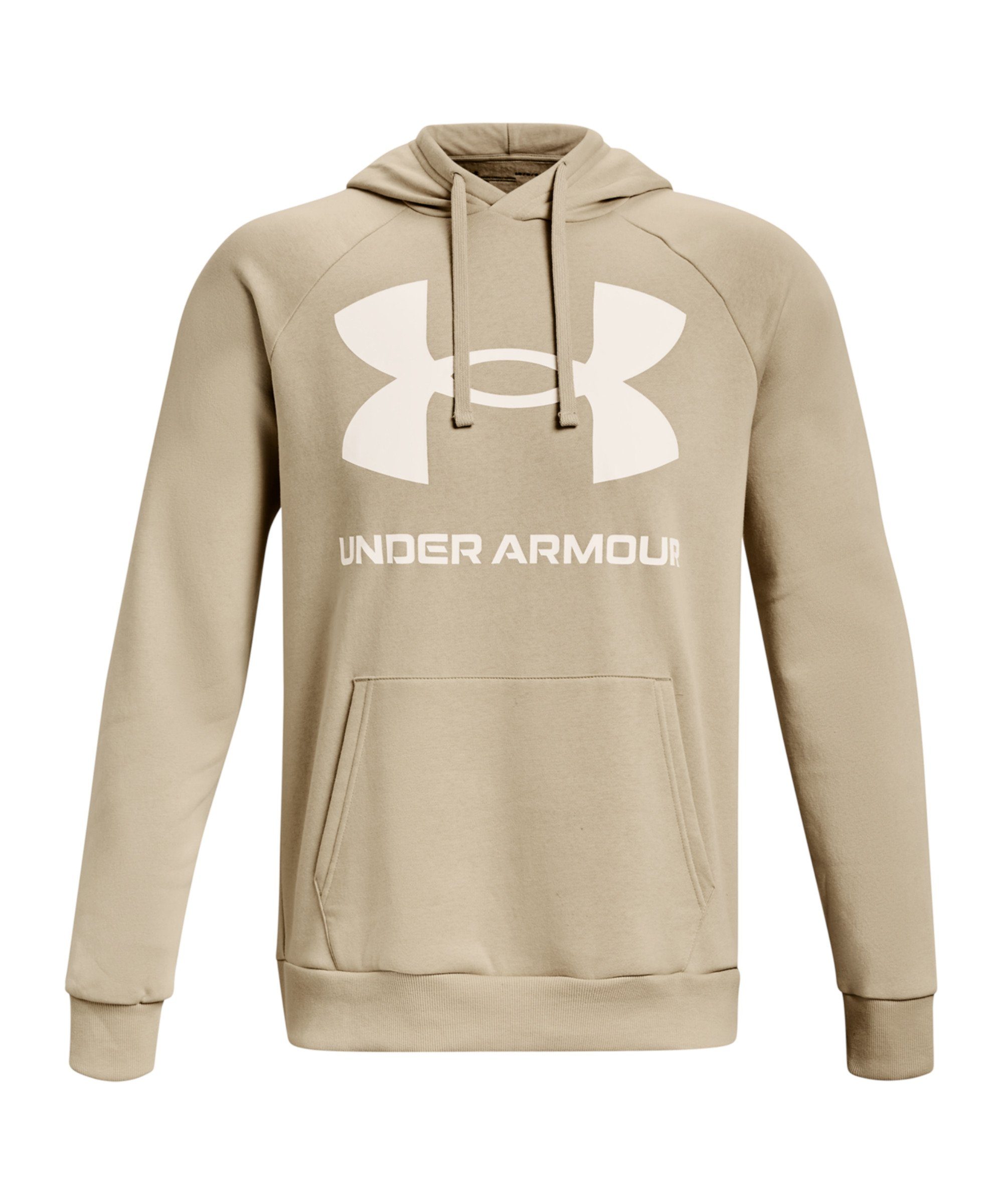 Under Armour® Hoody braun Big Lauftop Rival Kapuze_Kordelzug Logo Fleece