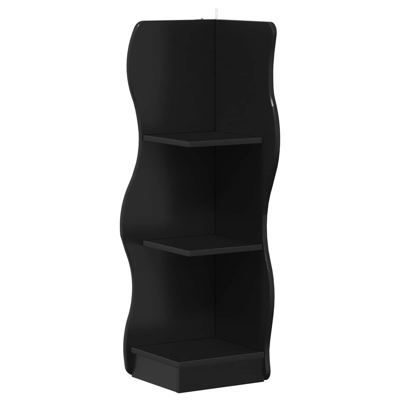 vidaXL Regal Eckregal Schwarz 34 x 33 x 102 cm Holzwerkstoff, 1-tlg.