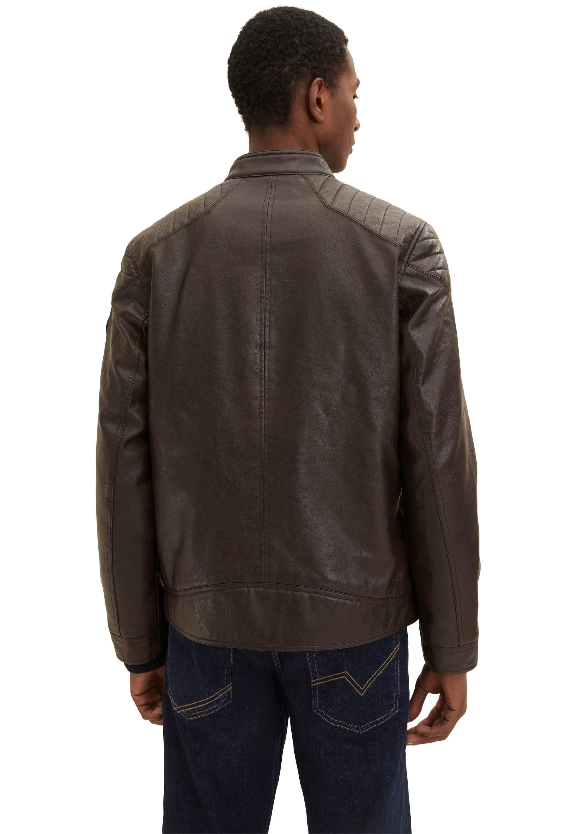 brown TOM TAILOR espresso Lederimitatjacke