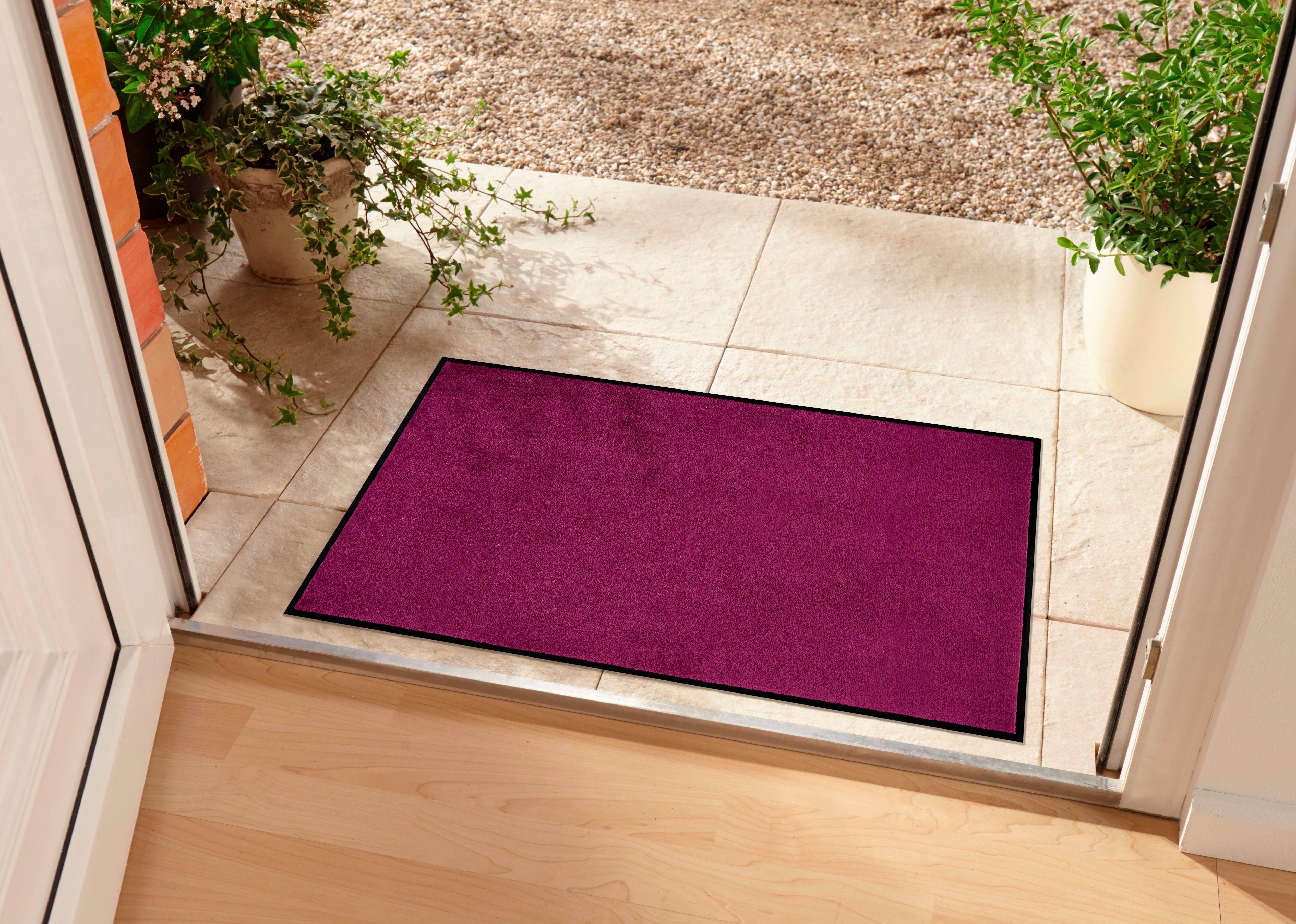 mm, affaire, Fußmatte rutschfest, robust, Home violett 7 Uni-Farben-Design, rechteckig, Triton, pflegeleicht waschbar, Höhe: