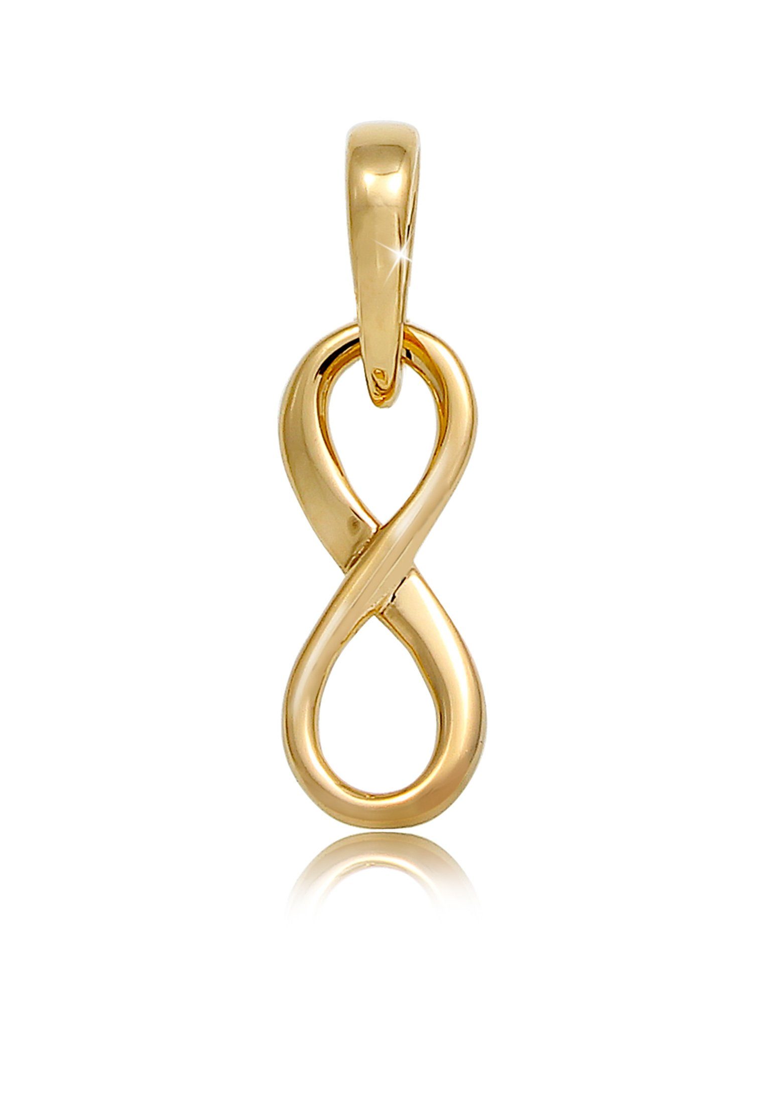 Elli Premium Kettenanhänger Infinity Unendlichkeits-Symbol Edel 585 Gelbgold, Infinity
