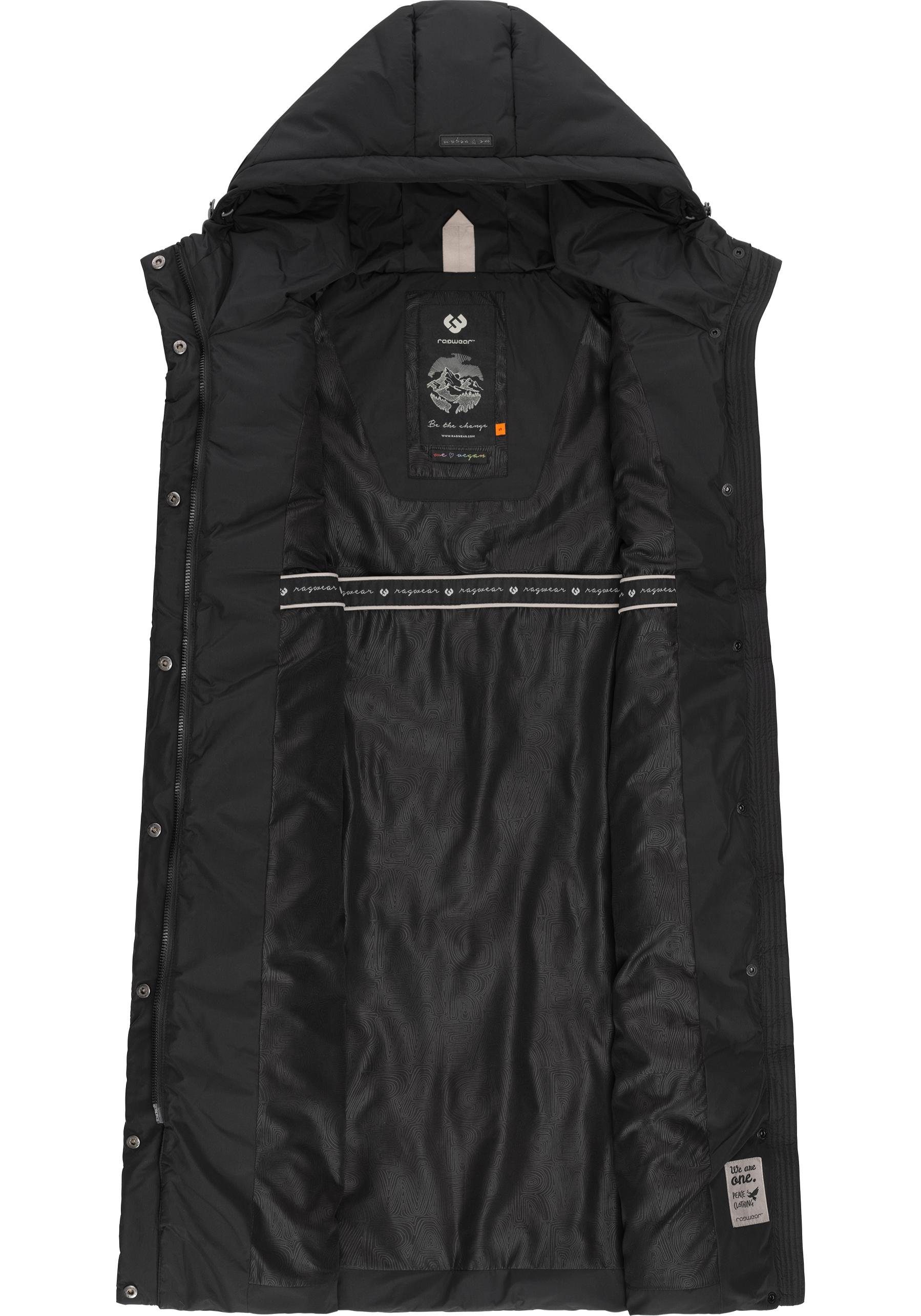 Ragwear Steppweste Suminka Vest Wasserdichte, lange Damen Winterweste