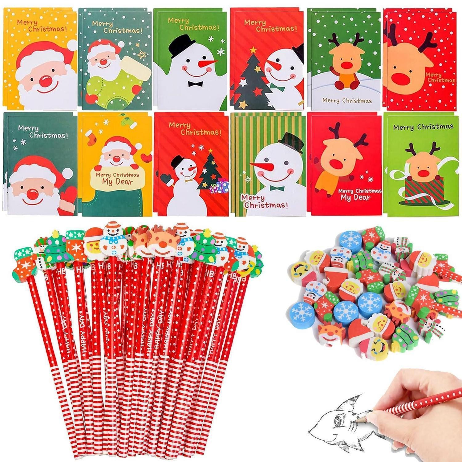 LuxusKollektion Bleistift Weihnachts-Bleistifte & Notizbuch Set