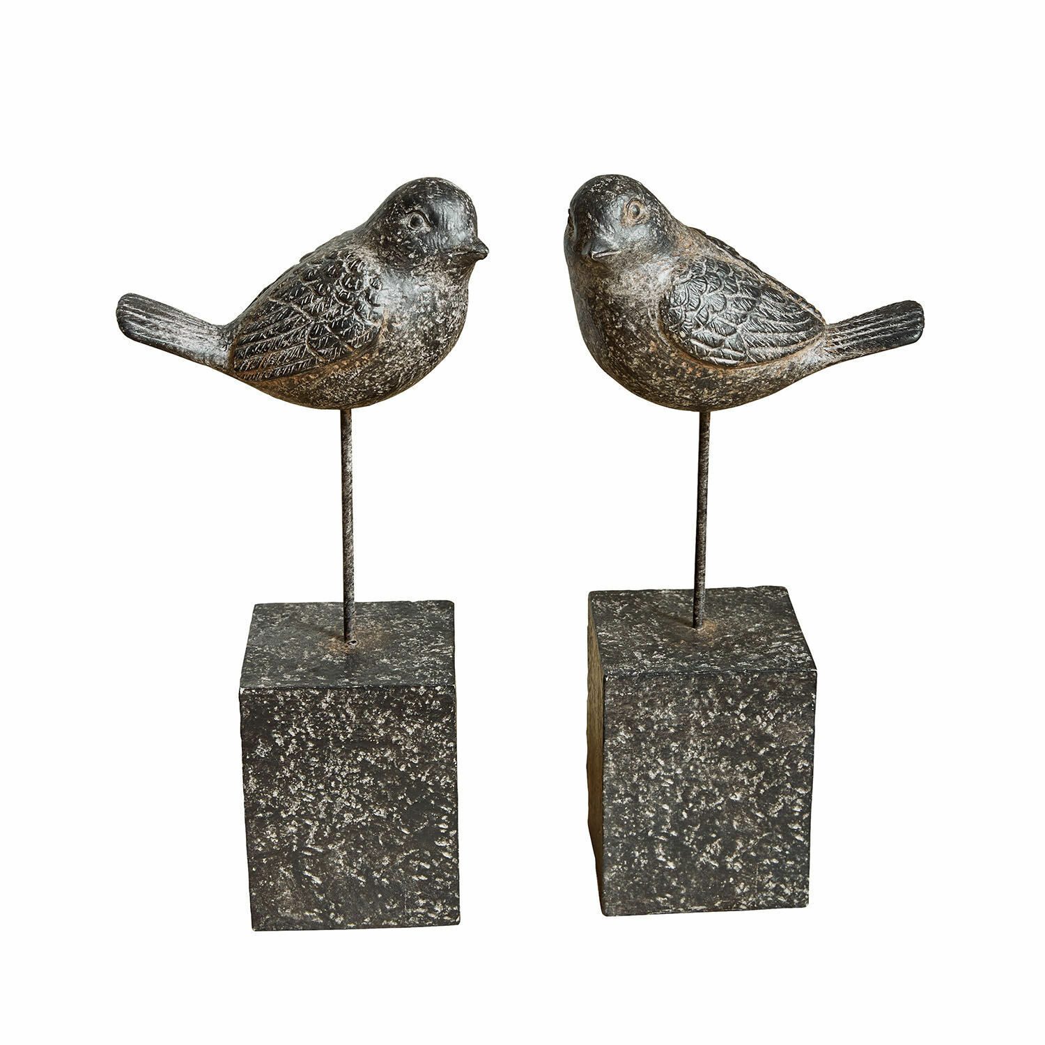 Dekofigur Deko-Vogel 2er Set Juxivel antikbraun