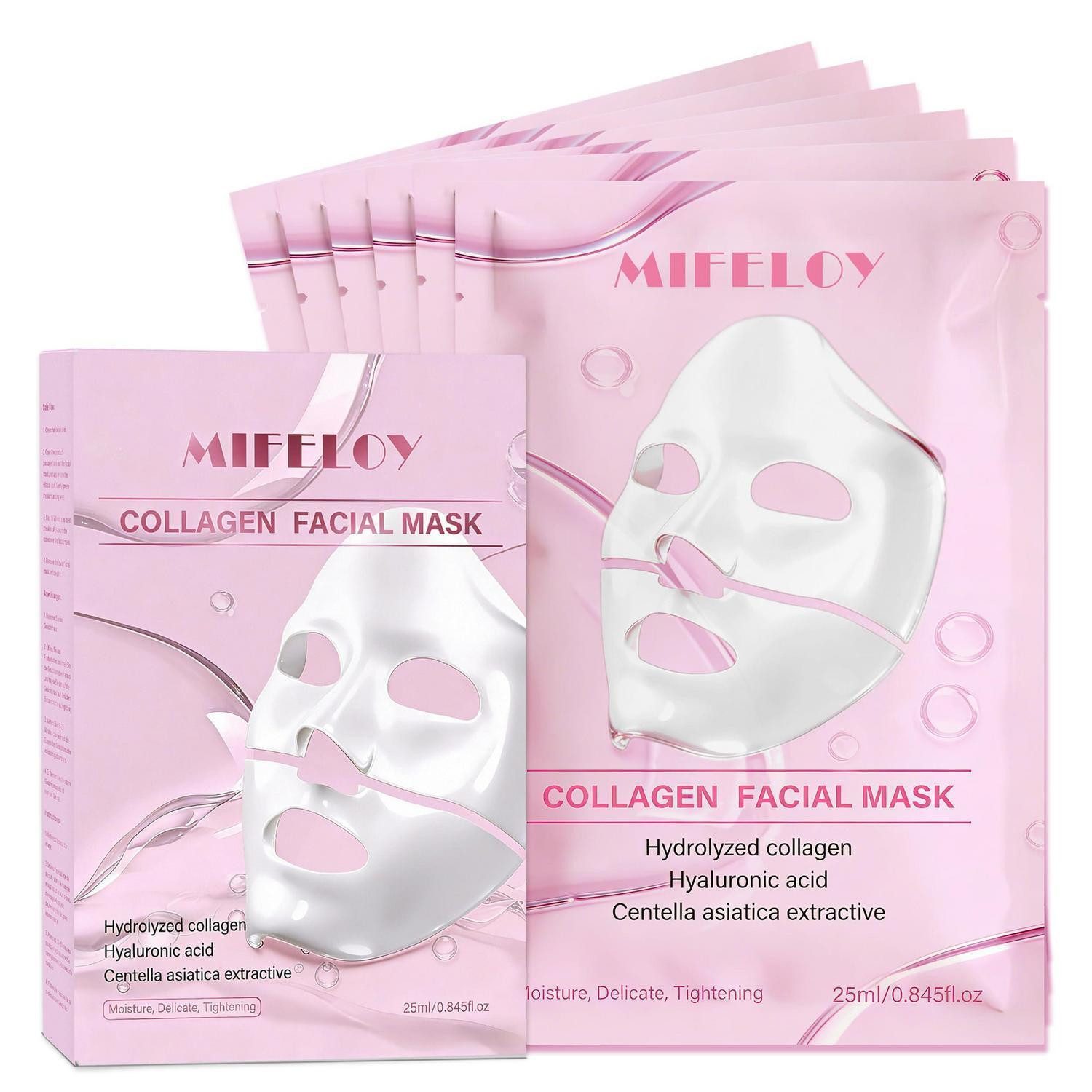 LuxusKollektion Gesichtsmaske Collagen Hydrogel Gesichtsmaske 6er Pack
