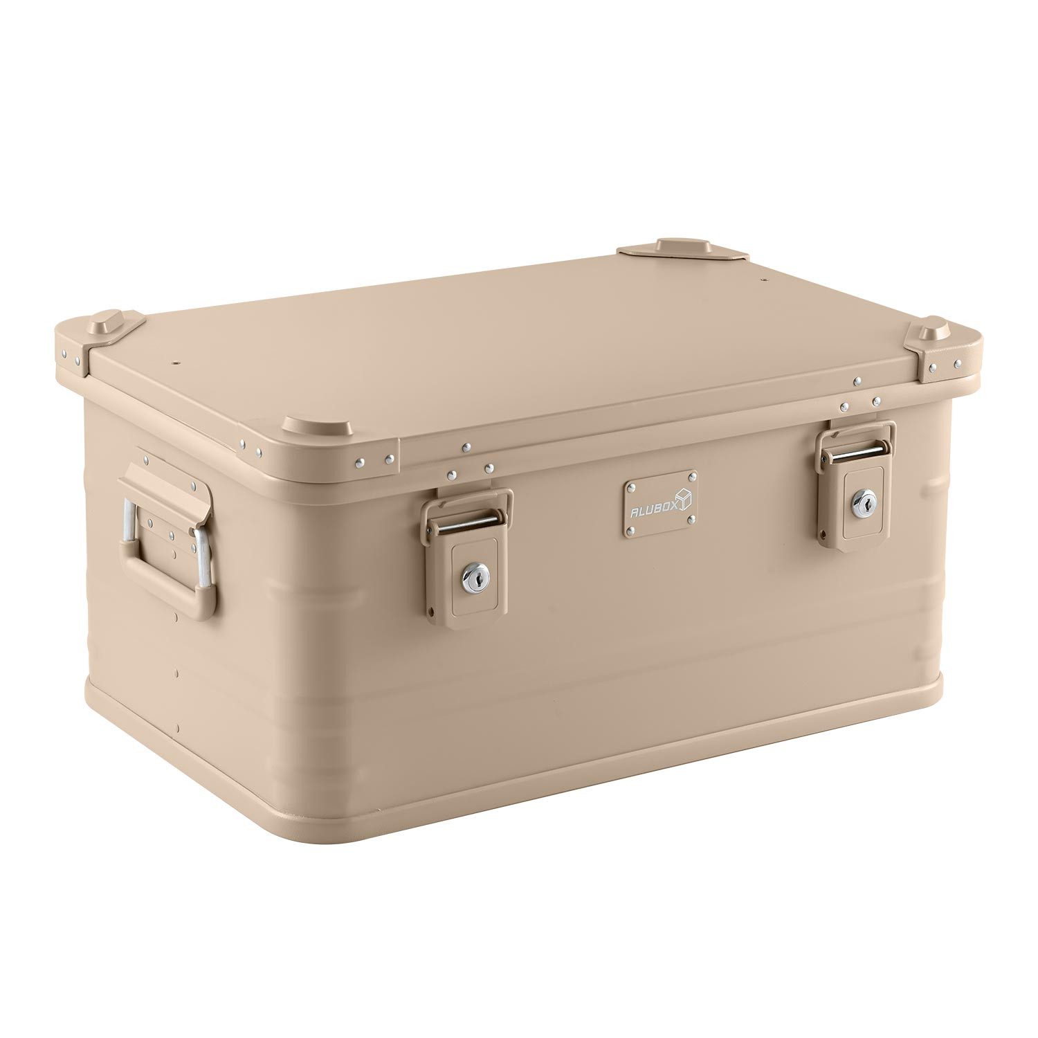 ALUBOX Aufbewahrungsbox Premium Alukiste E47 Liter pulverbeschichtet (7 verschiedene Farben), leicht und formbeständig - Druckgussstapelecken - abschließbar