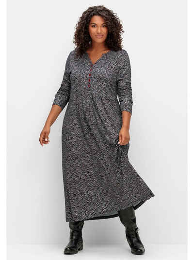 Sheego Shirtkleid Große Größen mit Minimalprint und Kontrastknöpfen