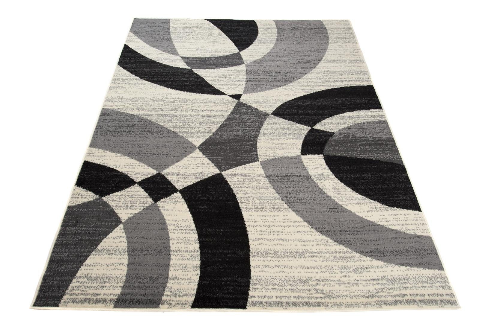 Designteppich Modern Teppich Geometrisch 7 x Mazovia, 170 cm, für Höhe Pflegeleich, Grau 120 Fußbodenheizung, Geeignet - mm, Kurzflor Weich