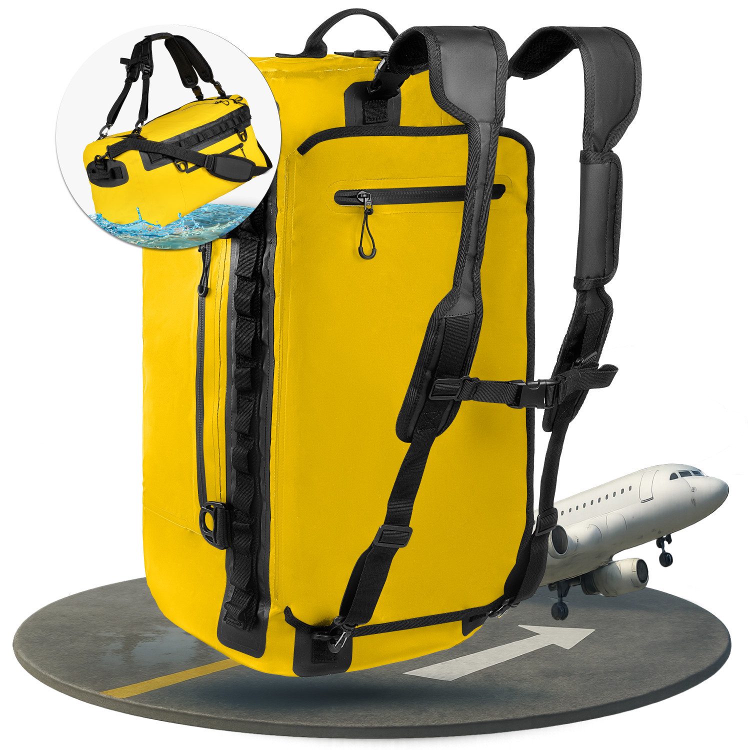 Styngard Reisetasche Hamburg, mit Rucksackfunktion - Wasserfester Seesack mit Rucksackfunktion