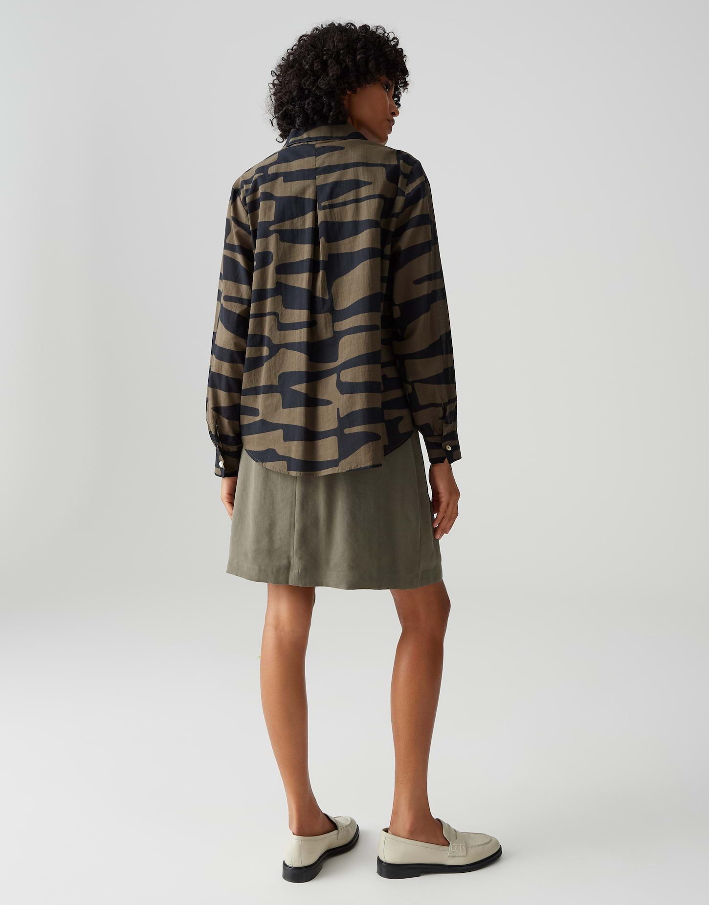 OPUS Langarmbluse FUMANI JUNGLE aus Cotton Voile