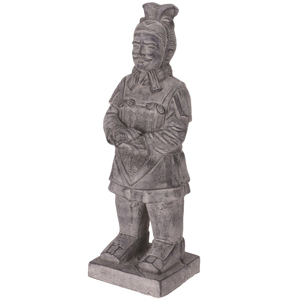 made2trade Gartenfigur Chinesischer Soldat, knieend oder stehend, aus MGO Grau (mitte)