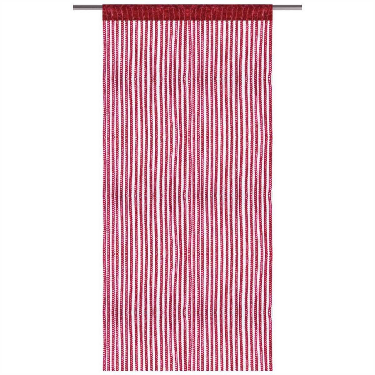 Fadenvorhang, Bestlivings, Stangendurchzug, halbtransparent, Fadengardine mit Stangendurchzug Türvorhang, attraktiv und modern (90 x 200cm bis 300 x 250cm) Rot