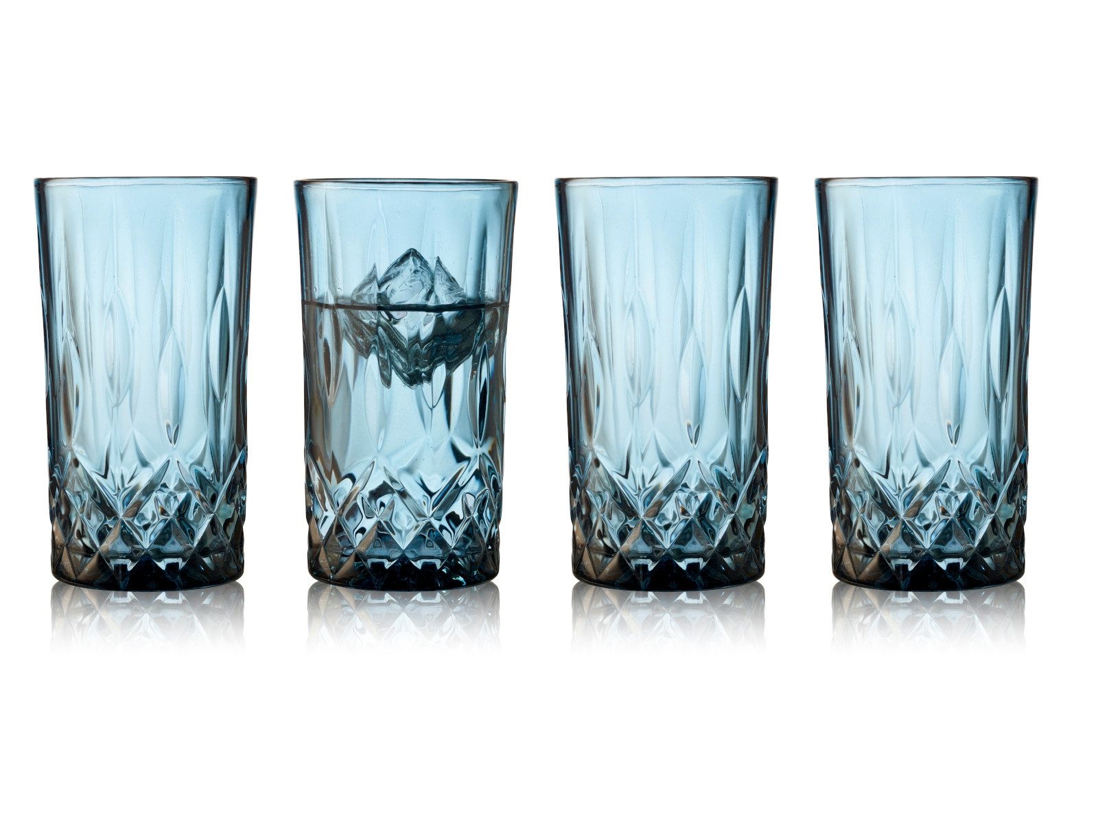 LYNGBY-GLAS Стекло-Set Highball Sorrento Longdrinkglas blau 380ml Set4, Glas, Highball Sorrento 38 cl 4 Stck. Blau