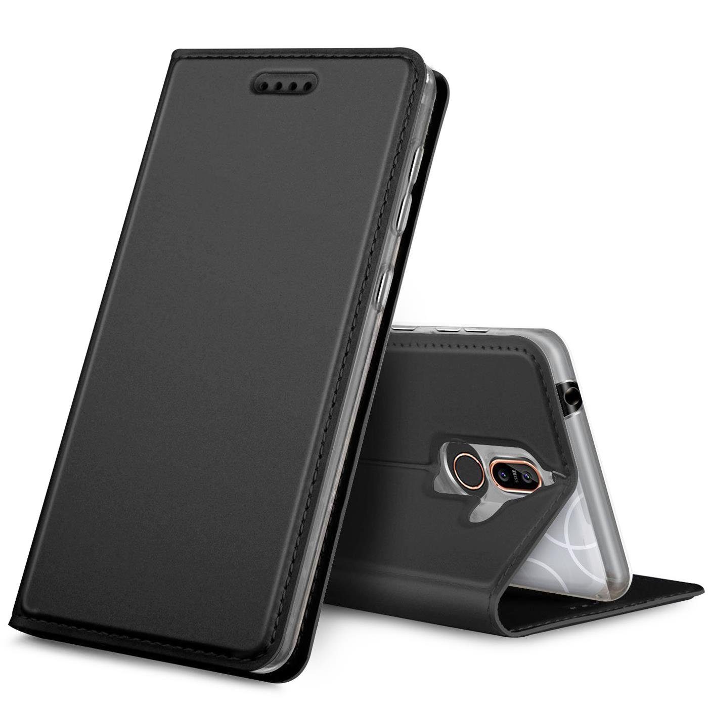 CoolGadget Handyhülle Klapptasche Wallet Kartenfach für Nokia 8.1 6,18 Zoll, Ultra Slim Flip Case Hülle Klapphülle Cover Schutzhülle