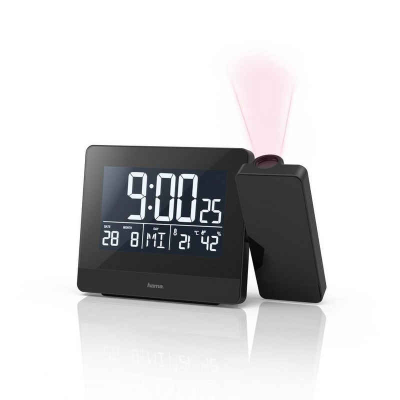 Hama Projektionswecker »Plus Charge« USB-Ladefunktion, Touch-Sensor, Hygrometer, Thermometer, 360° drehbare Projektion der Uhrzeit an Decke oder Wand