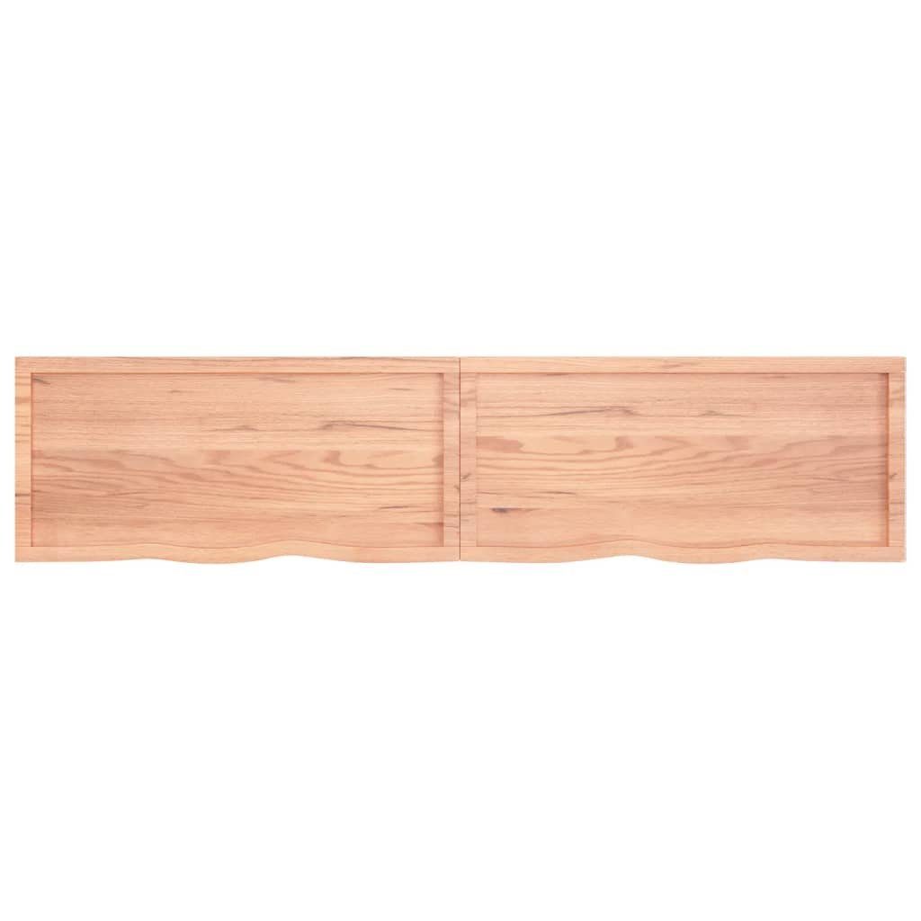 Tischplatte Massivholz Eiche furnicato 220x50x(2-4)cm Behandelt Hellbraun