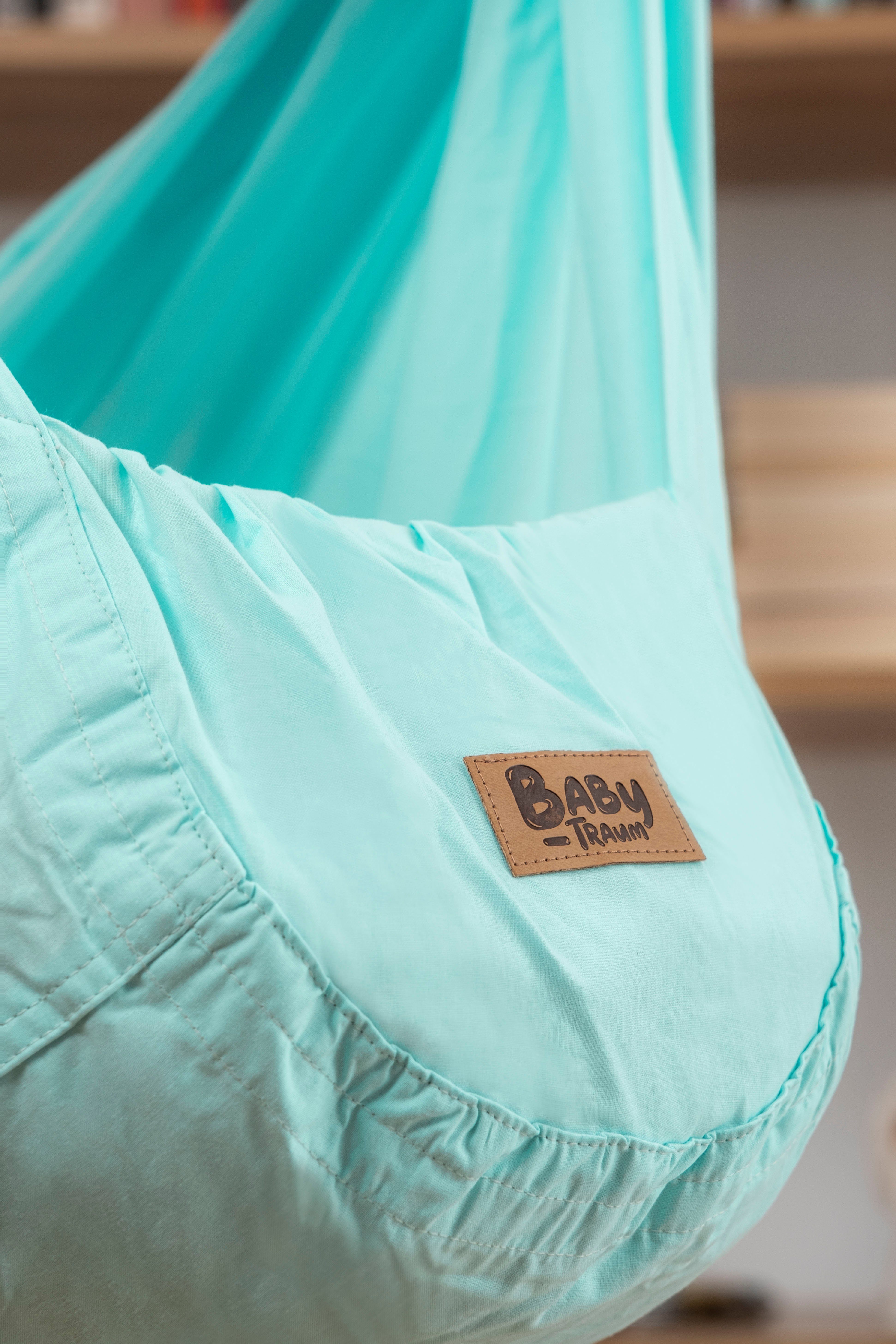 Carpetia Federwippe BABYHÄNGEMATTE Federwiegen inkl. Feder bis 15 kg - türkis