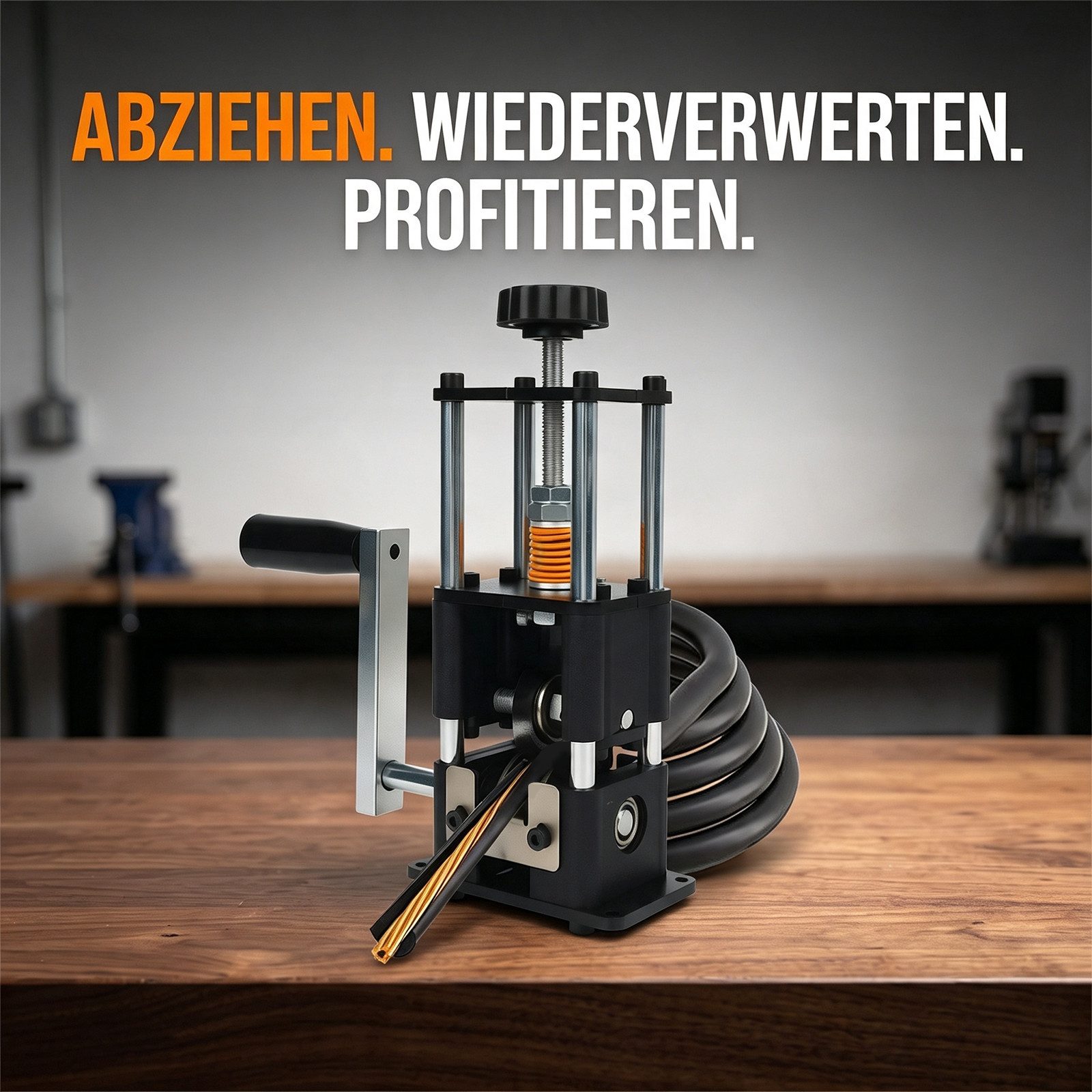 AKKEE Abisolierzange Manuelle Kabelschälmaschine Elektrisch mit Federverstellung, 3 Abisolieröffnungen für Kabelquerschnitte von 0,5–1,0 mm² – Bild 2 von 5