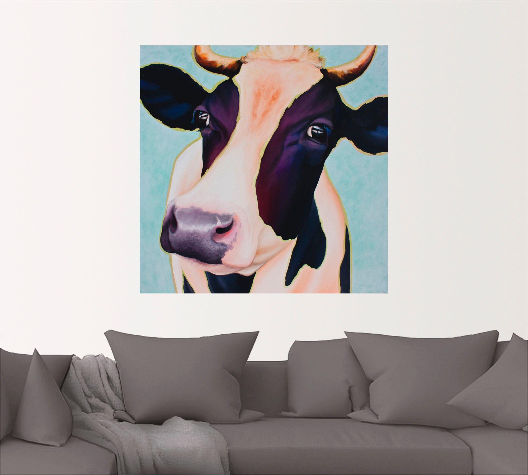 Artland Wandbild Kuh Chantal, oder Poster als St), Größen versch. Haustiere Leinwandbild, (1 in Wandaufkleber