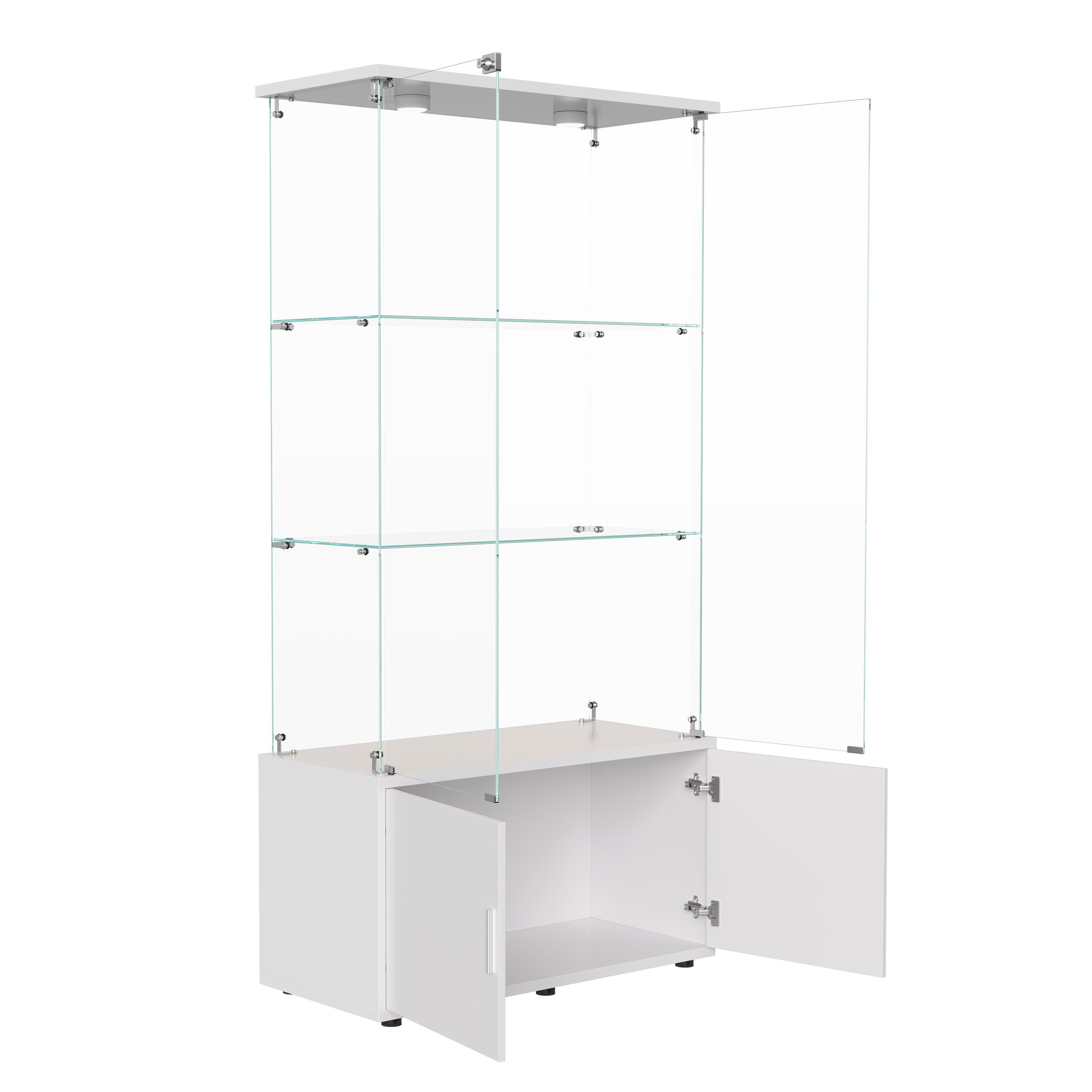 PXloue Standvitrine Matt Glasvitrine mit LED-Beleuchtung günstig online kaufen