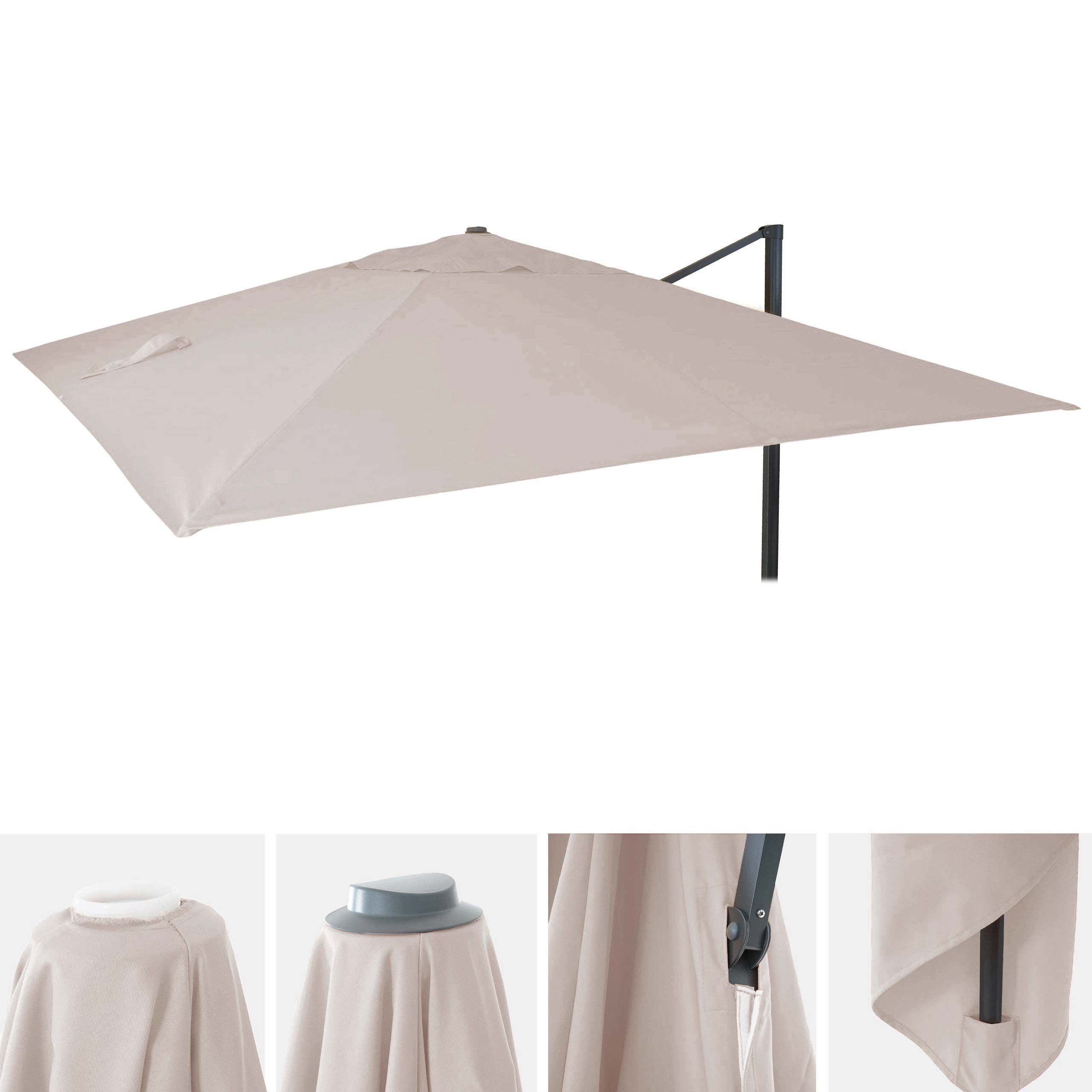 MCW Ampelschirmbespannung MCW-A96-B-A, Ø 495 cm, Mit Luftzirkulationshaube zur besseren Wärmeregulierung
