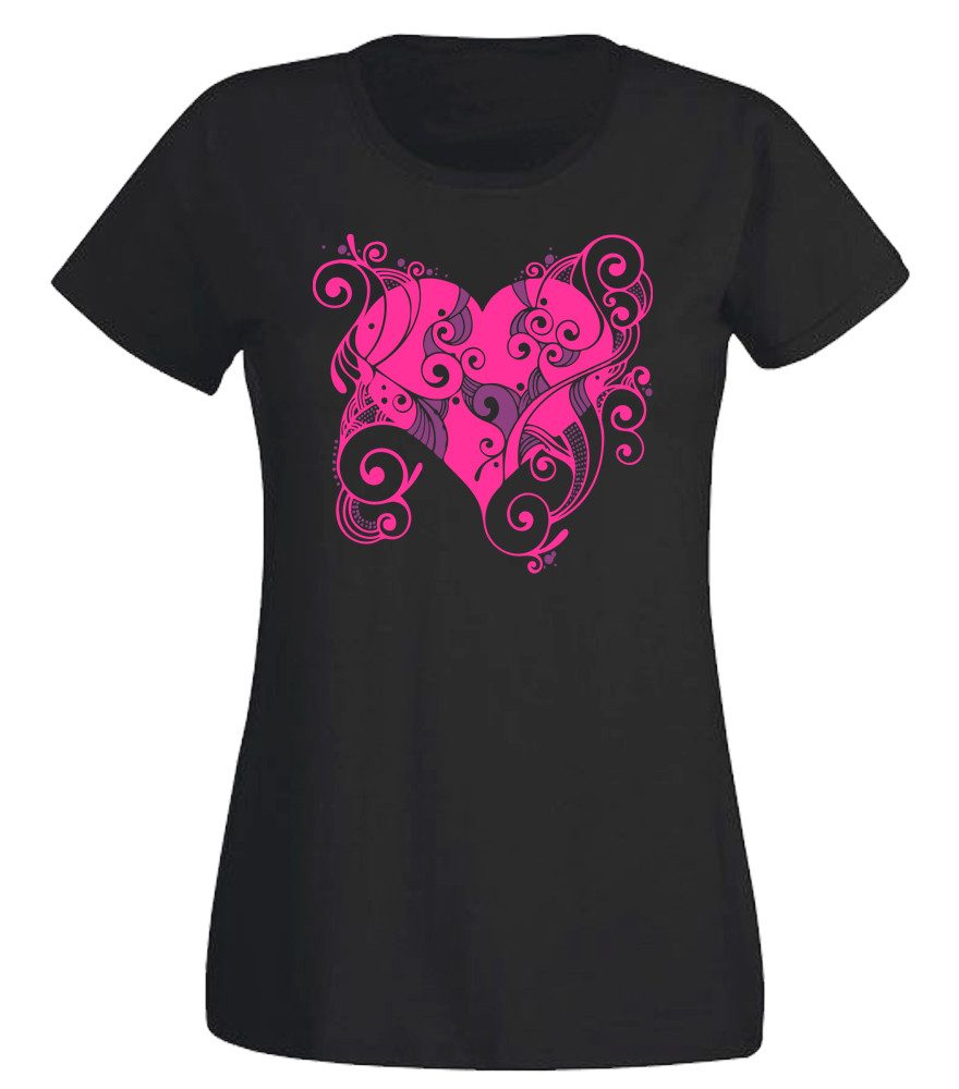 G-graphics T-Shirt Herz Slim-fit Damen T-Shirt aus unserer Pink-Purple-Collection