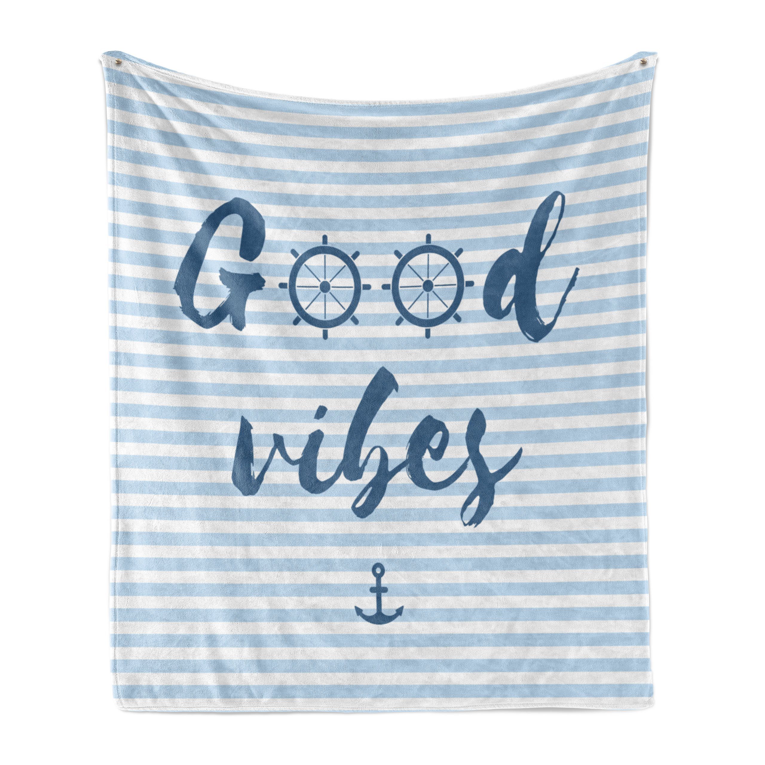 Wohndecke Gemütlicher Plüsch für den Innen- und Außenbereich, Abakuhaus, Good Vibes Nautical Maritime