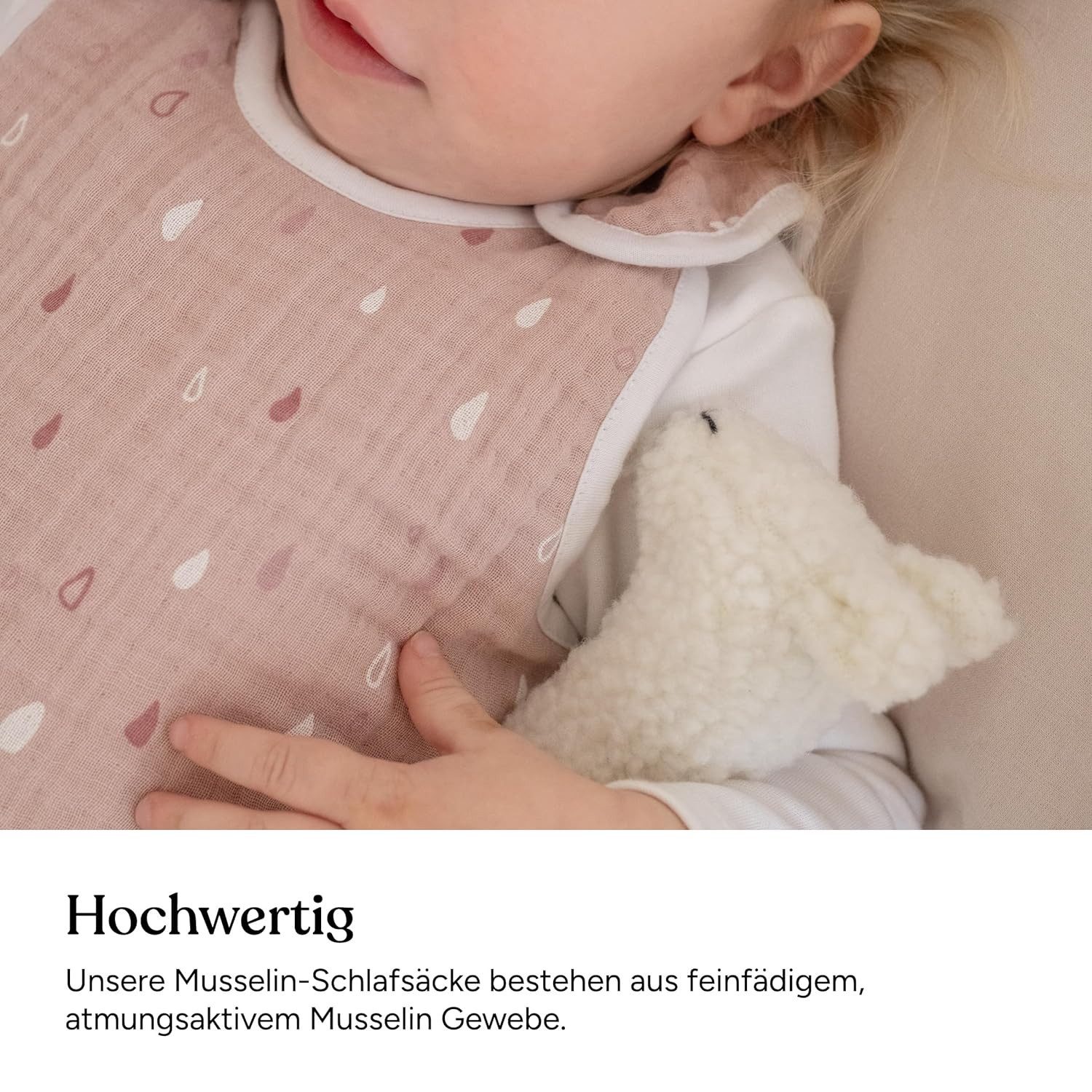 Ehrenkind Babyschlafsack Sommer, Rund aus Musselin (Standard by OEKO-TEX, 100% Bio-Baumwolle, Musselin Schlafsack, 1.0 TOG), Baby Schlafsack,  Schlafsack Baby