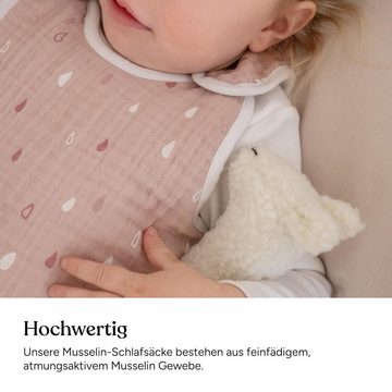 Ehrenkind Babyschlafsack Sommer, Rund aus Musselin (Standard by OEKO-TEX, 100% Bio-Baumwolle, Musselin Schlafsack, 1.0 TOG), Baby Schlafsack,  Schlafsack Baby