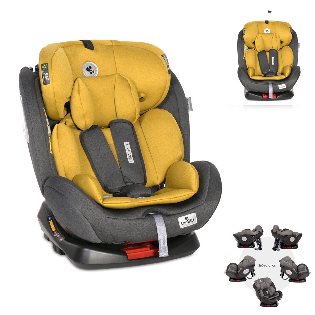 Lorelli Autokindersitz Kindersitz 5-Punkt-Gurt Gruppe 0+/1/2/3, (0 bis: kg, kg) - Kissen, Lyra 36 36 gelb