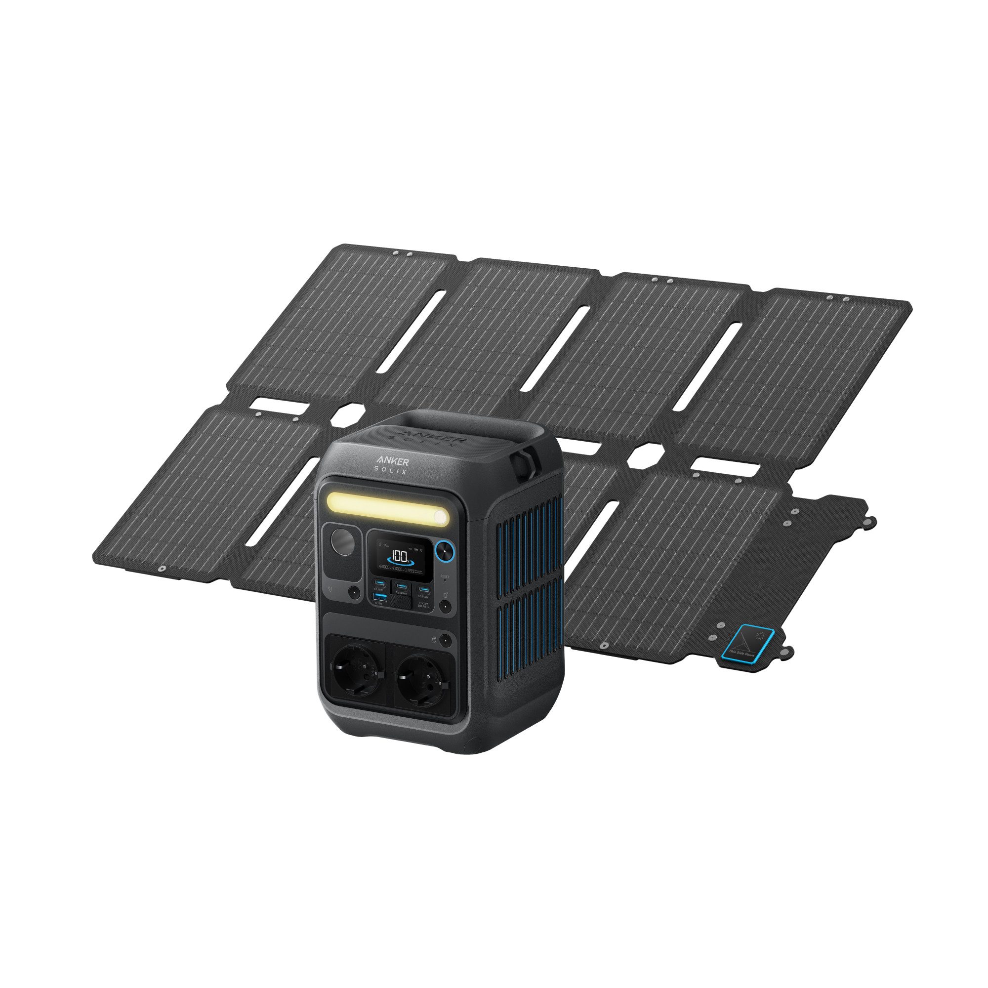 Anker Stromerzeuger Anker SOLIX C300X Powerstation 288Wh LiFePO4, 300W, max. 600W, (2-tlg)
