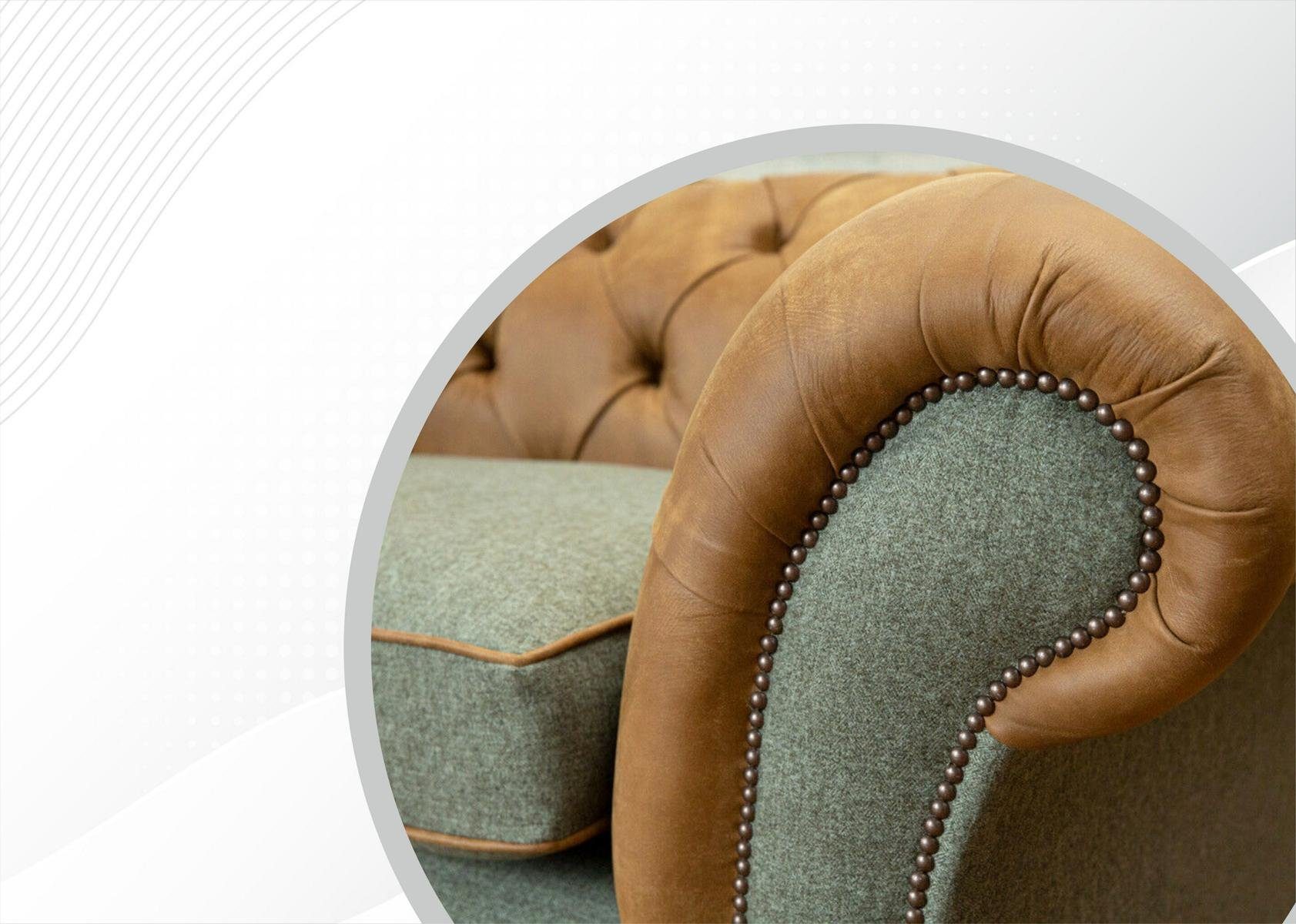 Die Rückenlehne Chesterfield-Sofa, Chesterfield Sitzer mit Design 220 Knöpfen. cm, Sofa JVmoebel Couch 3