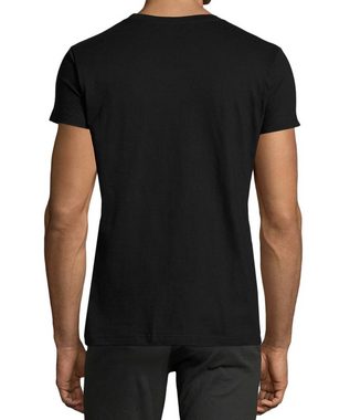 MyDesign24 T-Shirt Herren Smiley Print Shirt - Zerlaufender Smiley Baumwollshirt mit Aufdruck Regular Fit, i292