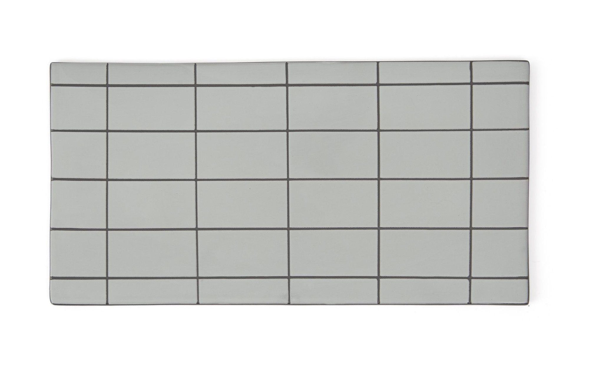 OYOY Frühstücksbrett Board Square 32x16 cm Steingut grau, Steingut | Frühstücksbrettchen