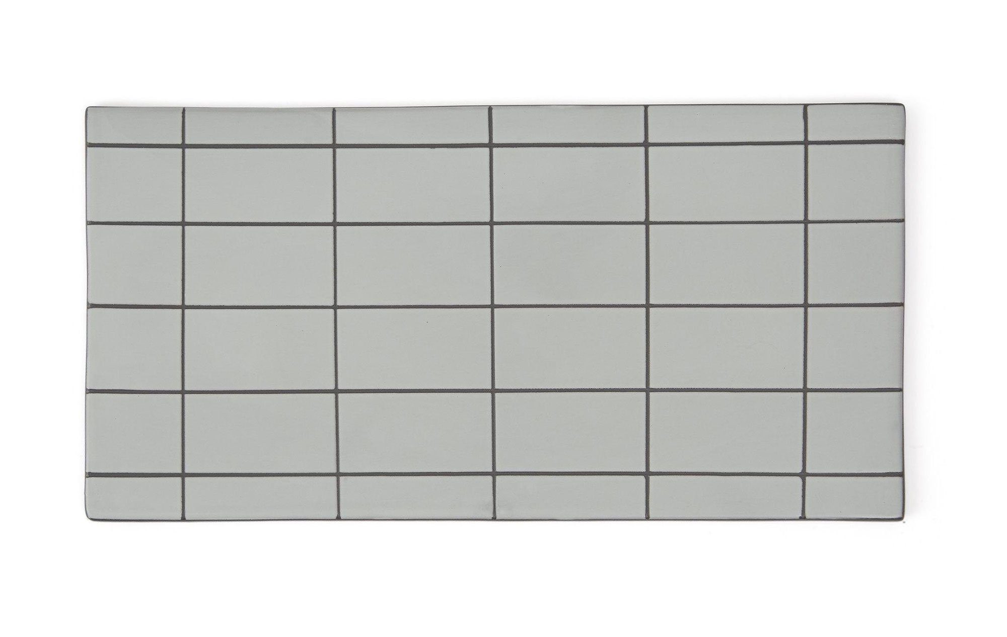 OYOY Frühstücksbrett Board Square 32x16 cm Steingut grau