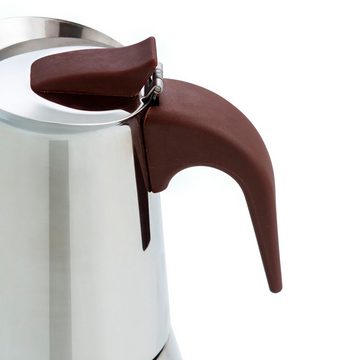 Quid Espressokocher Italienische Kaffeemaschine Quid Milan Metall 9 Tassen Mokkakanne