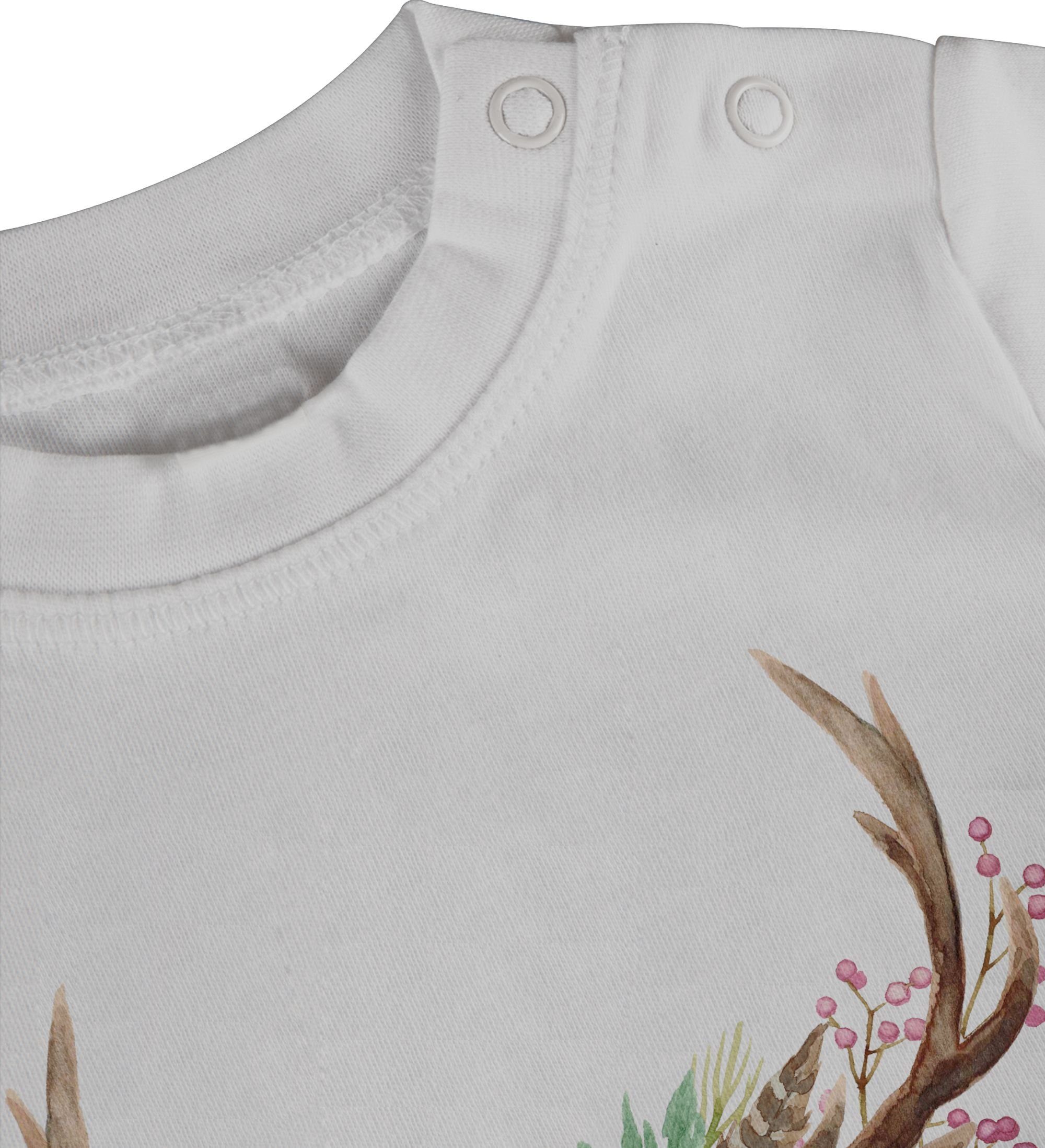 Oktoberfest Hirschgeweih Weiß T-Shirt Lausmadl Shirtracer für Mode Outfit Baby 1