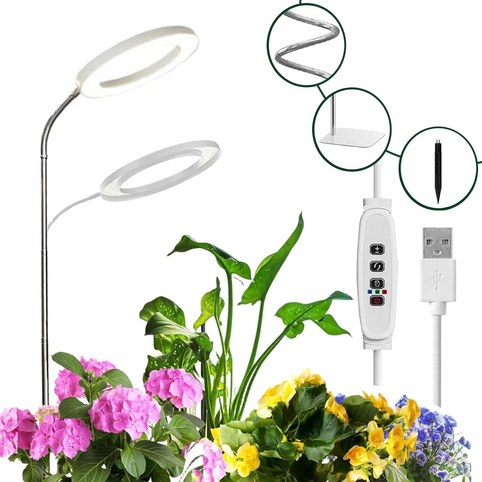 Jibenhome Pflanzenlampe LED Vollspektrum Pflanzenlicht 3/9/12H günstig online kaufen