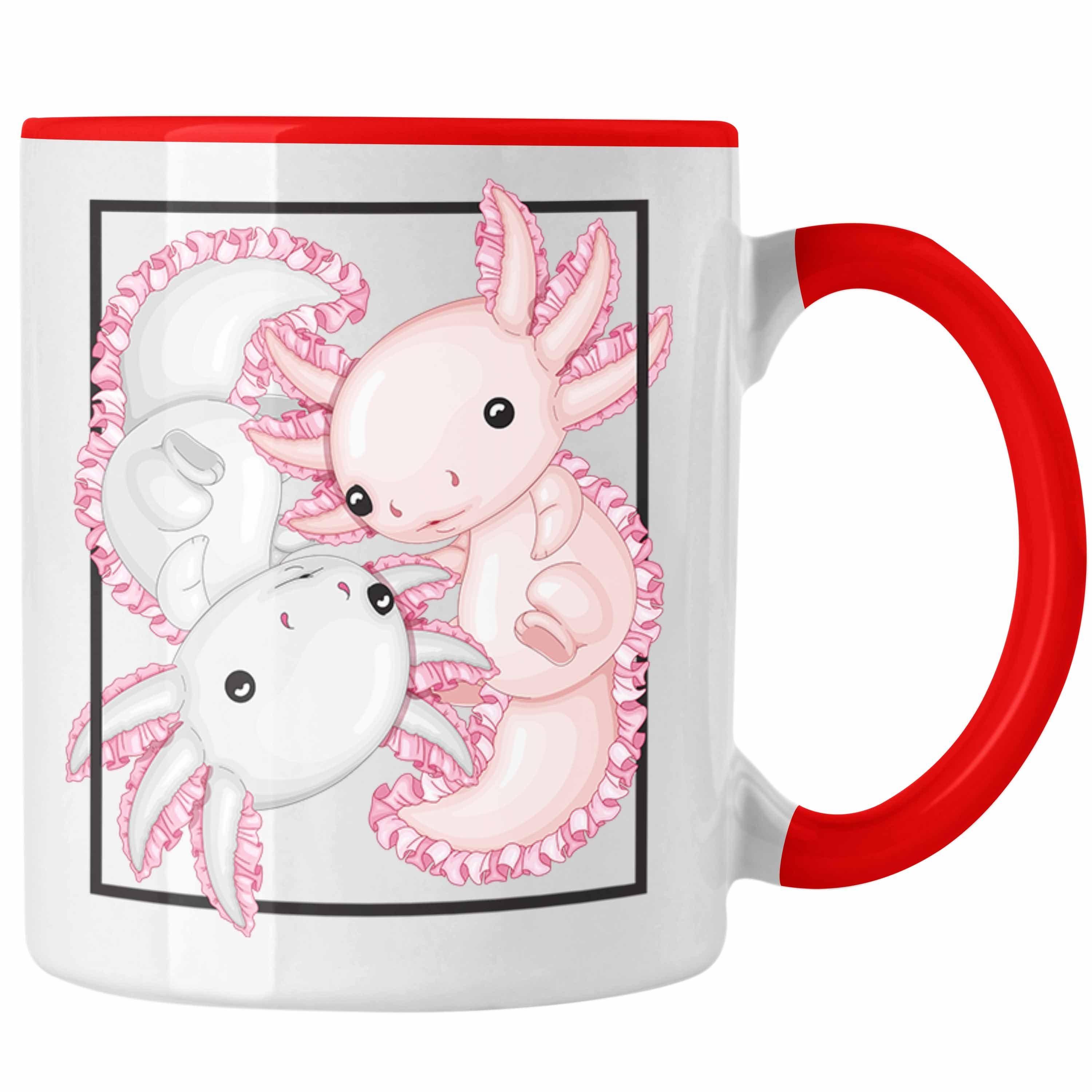 Besitzer Schwanzlurch Trendation Tasse Geschenkidee Axolotl Geschenk Tasse Rot