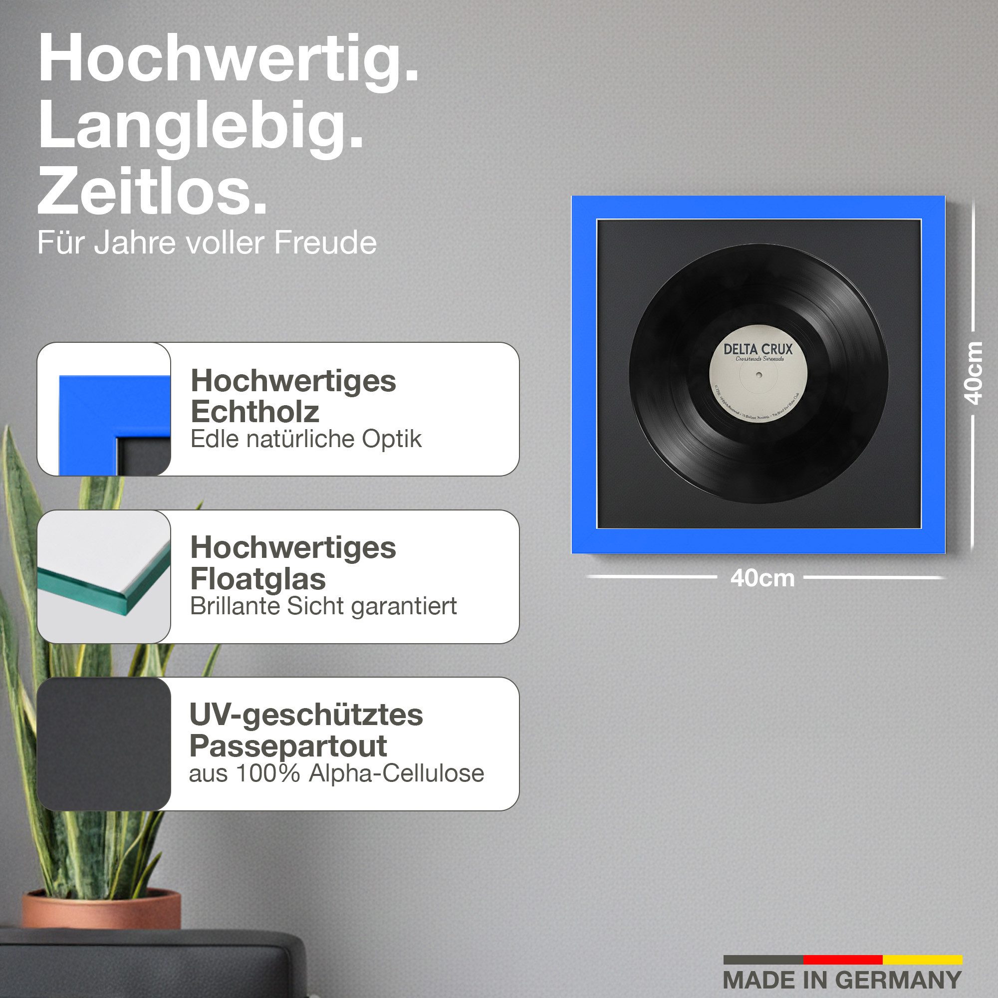 VR-Wohnideen Bilderrahmen Schallplatten Rahmen für die Vinyl, (1 St), mit Passepartout
