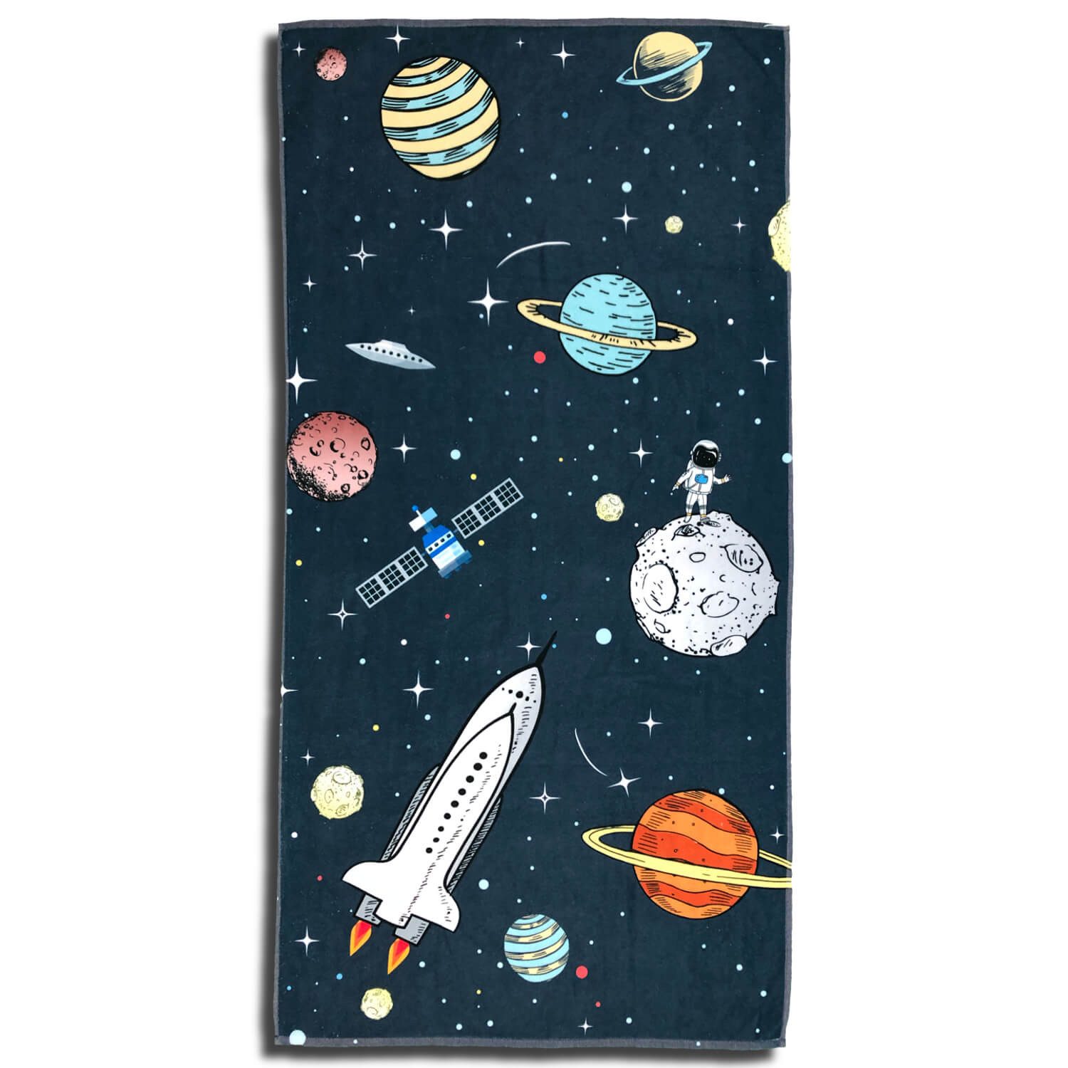 ESPiCO Strandtuch Weltall, Frottee-Velour (1-St), Kosmos, Universum, Planeten, Astronaut