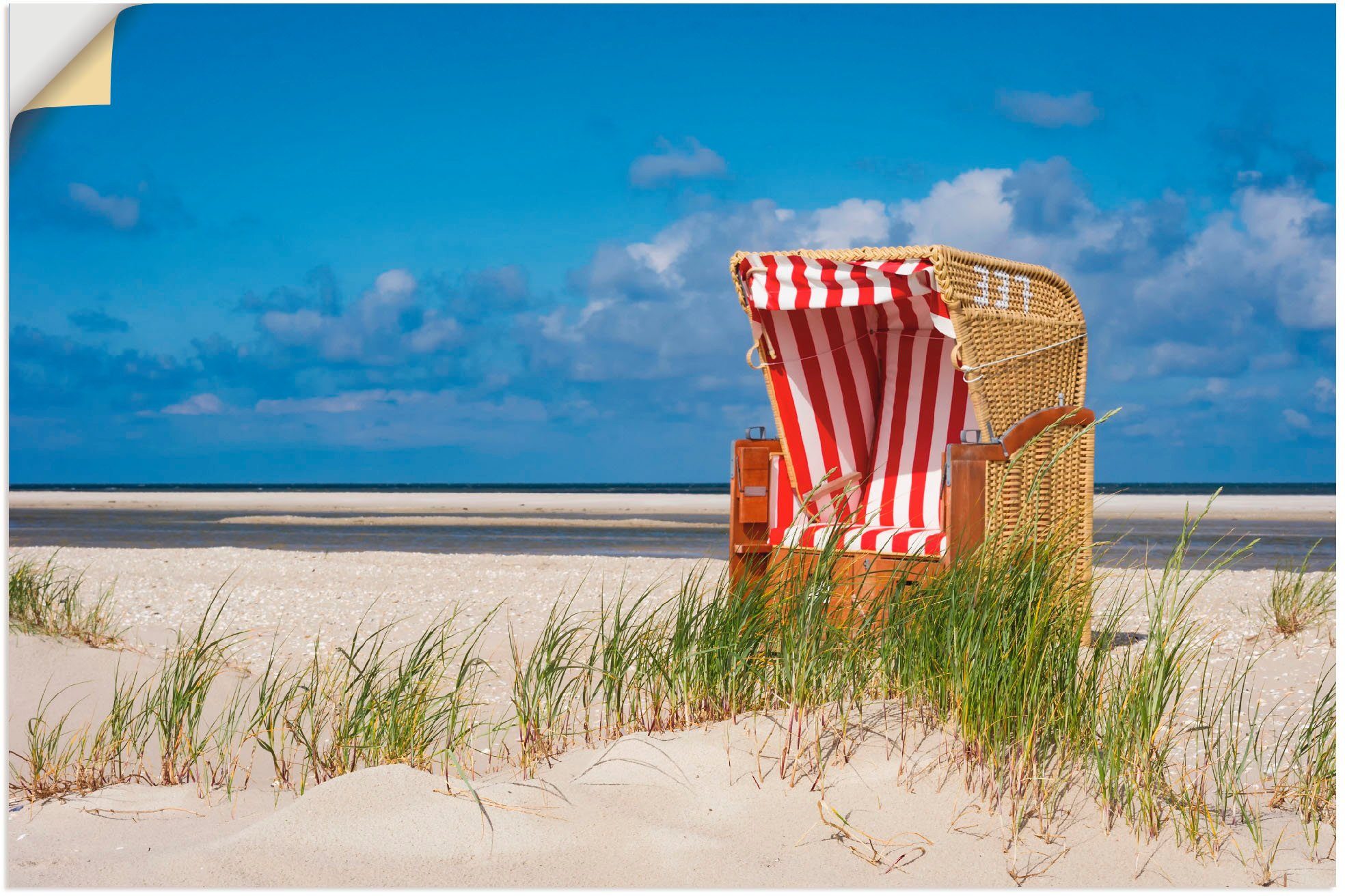 Artland Wandbild Strandkorb 337, Strand (1 St), als Alubild, Leinwandbild, Wandaufkleber oder Poster in versch. Größen