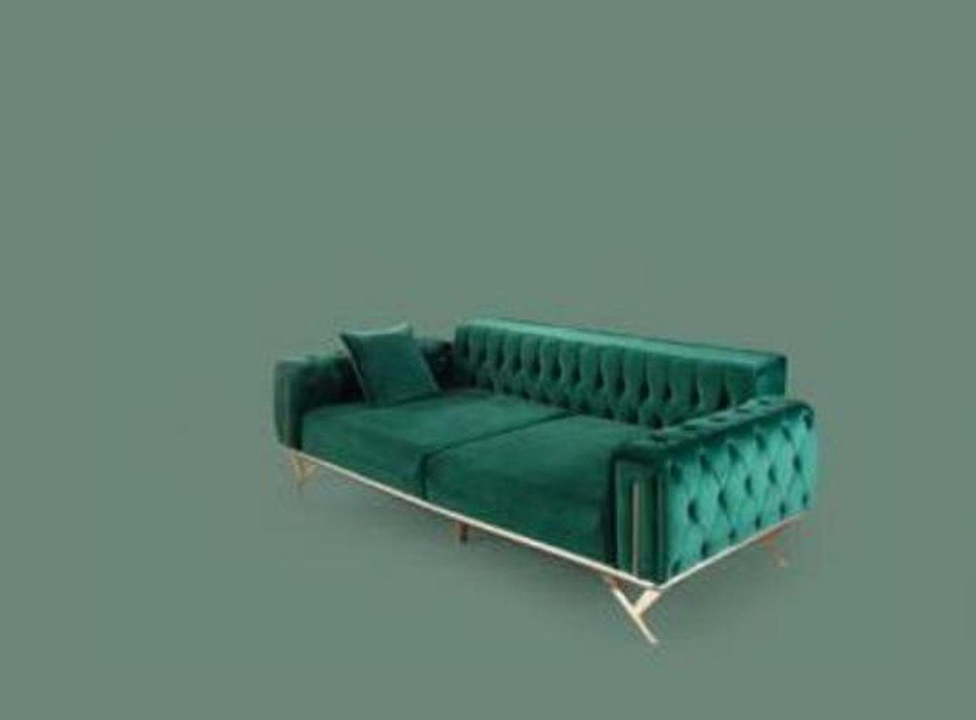 Made in Sofa Chesterfield JVmoebel Europe Grüne Sitzpolster Dreisitzer Möbel, Couch