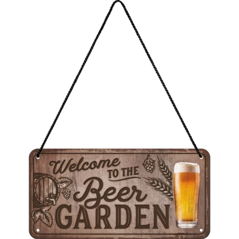 Metallschild Hängeschild - Open Bar - Welcome to the Beer Garden
