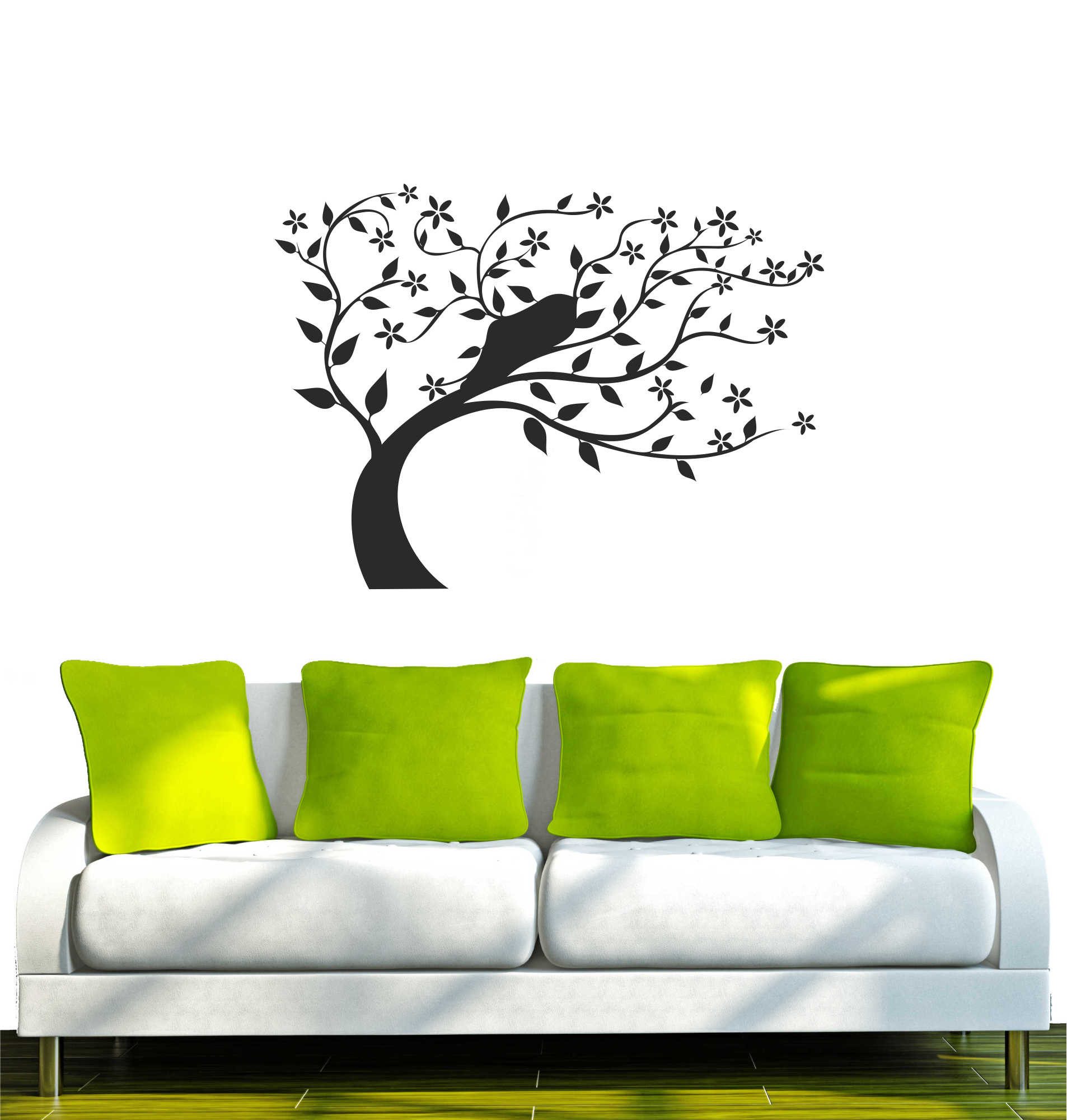 INDIGOS UG Wandtattoo Wandtattoo - Wandaufkleber - w201 Baum Blume Natur Wandaufkleber