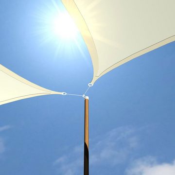 AMANKA Sonnensegel Sonnensegel HDPE Quadratisch UV Sonnenschutz Plane, 4x4 m Überdachung Garten Beige