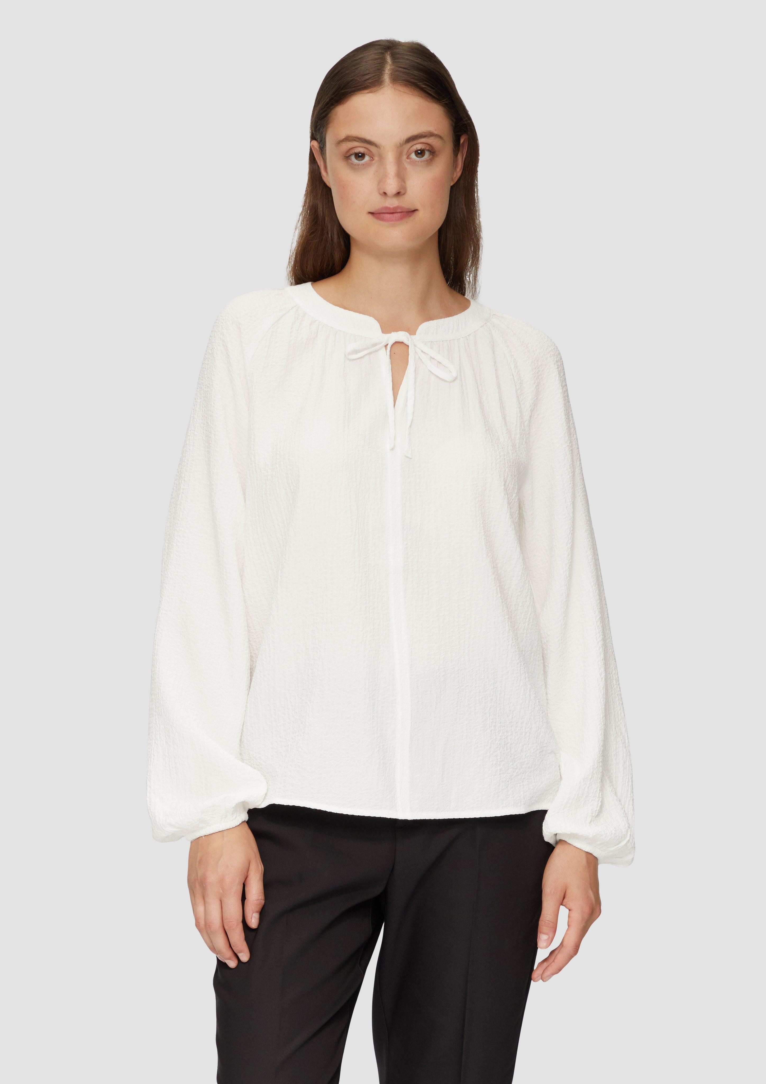 s.Oliver Langarmbluse Strukturierte Bluse mit Raffdetails günstig online kaufen