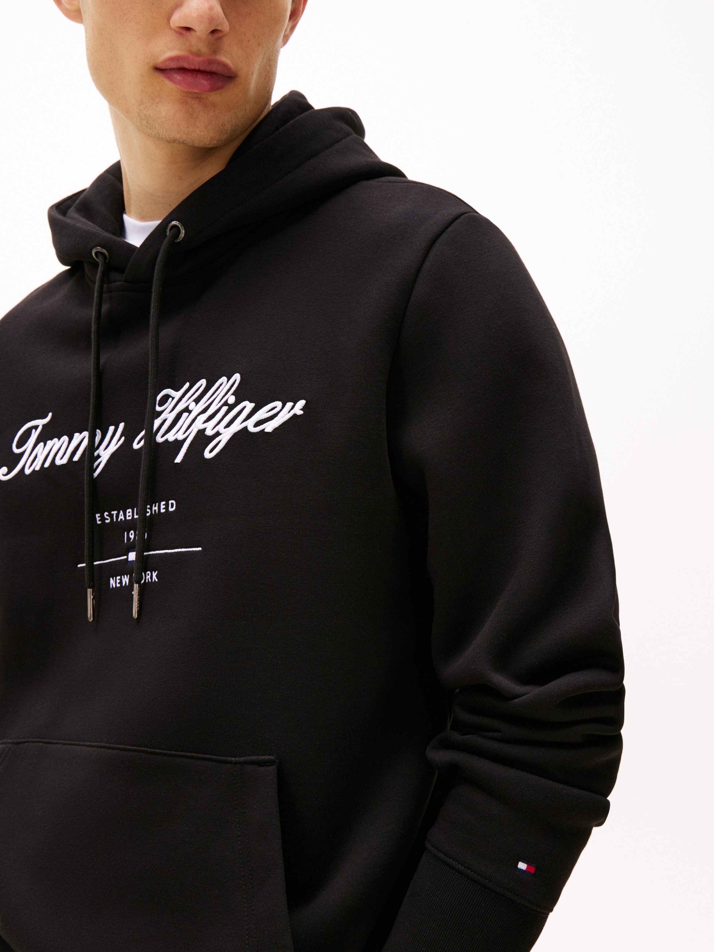 Tommy Hilfiger Hoodie SCRIPT LOGO HOODY mit aufgesticktem Logo