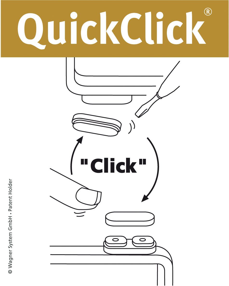 4x I WAGNER 8x Made austauschbar Anschrauben 4x zum mm QuickClick® TANDEM HYPER design Kunststoffgleiter 39 Stuhlgleiter yourself DE, in - + Schraube 4er-Set + Gleiteinsatz Klick-Gleiter I - Basis x Kunststoff - 12