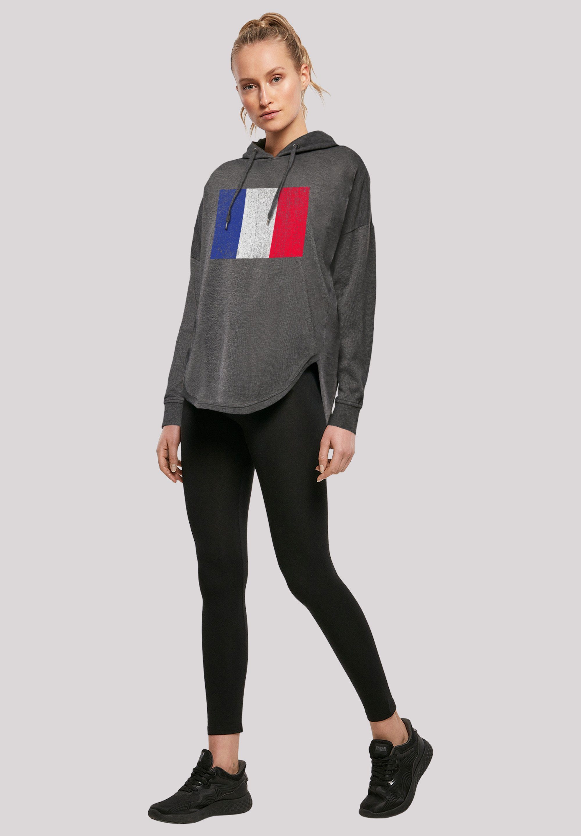 Frankreich distressed France Kapuzenpullover Print charcoal Flagge F4NT4STIC